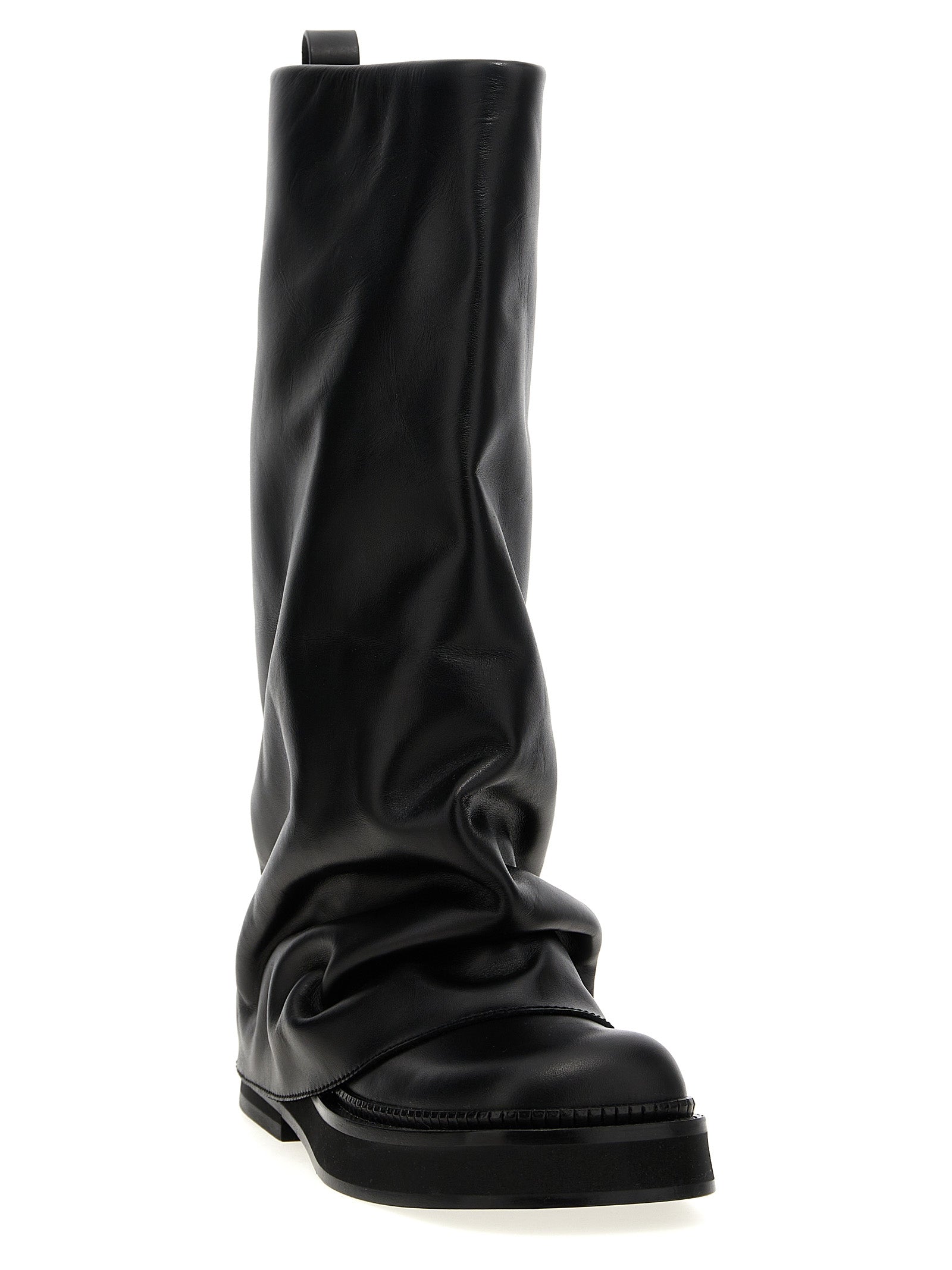 Black Calfskin Over The Knee