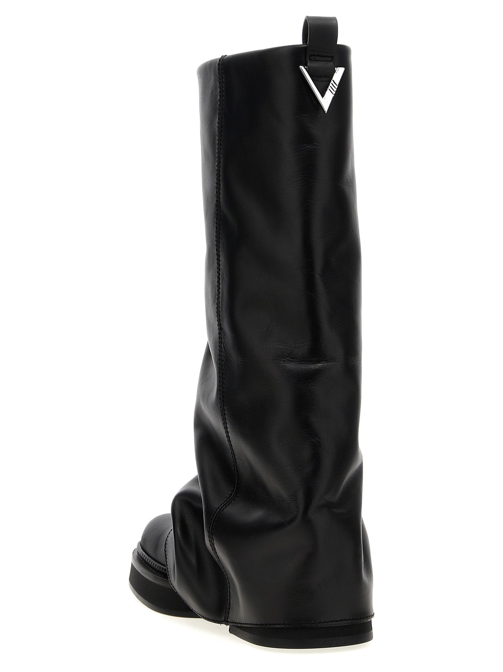 Black Calfskin Over The Knee