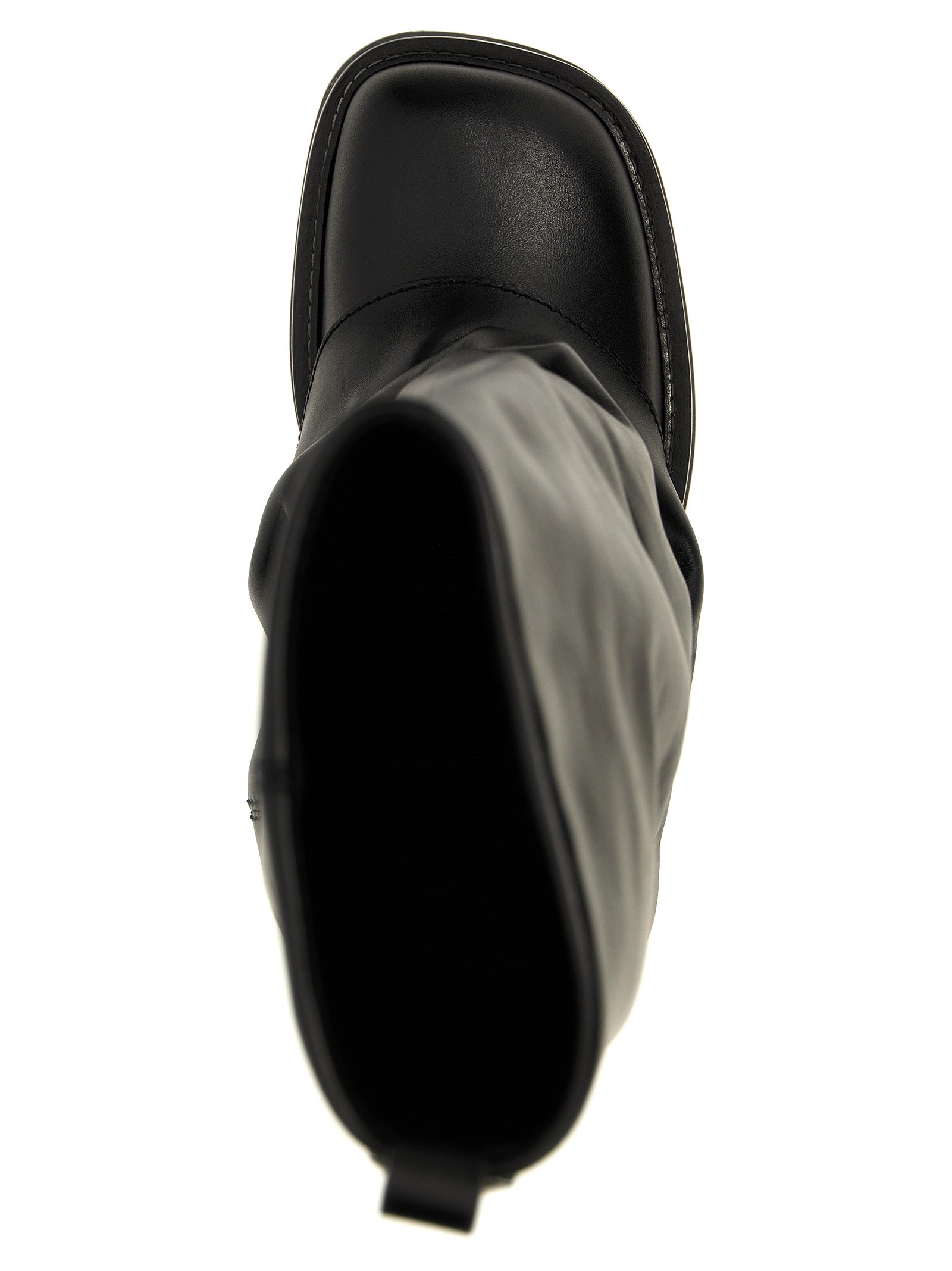 Black Calfskin Over The Knee