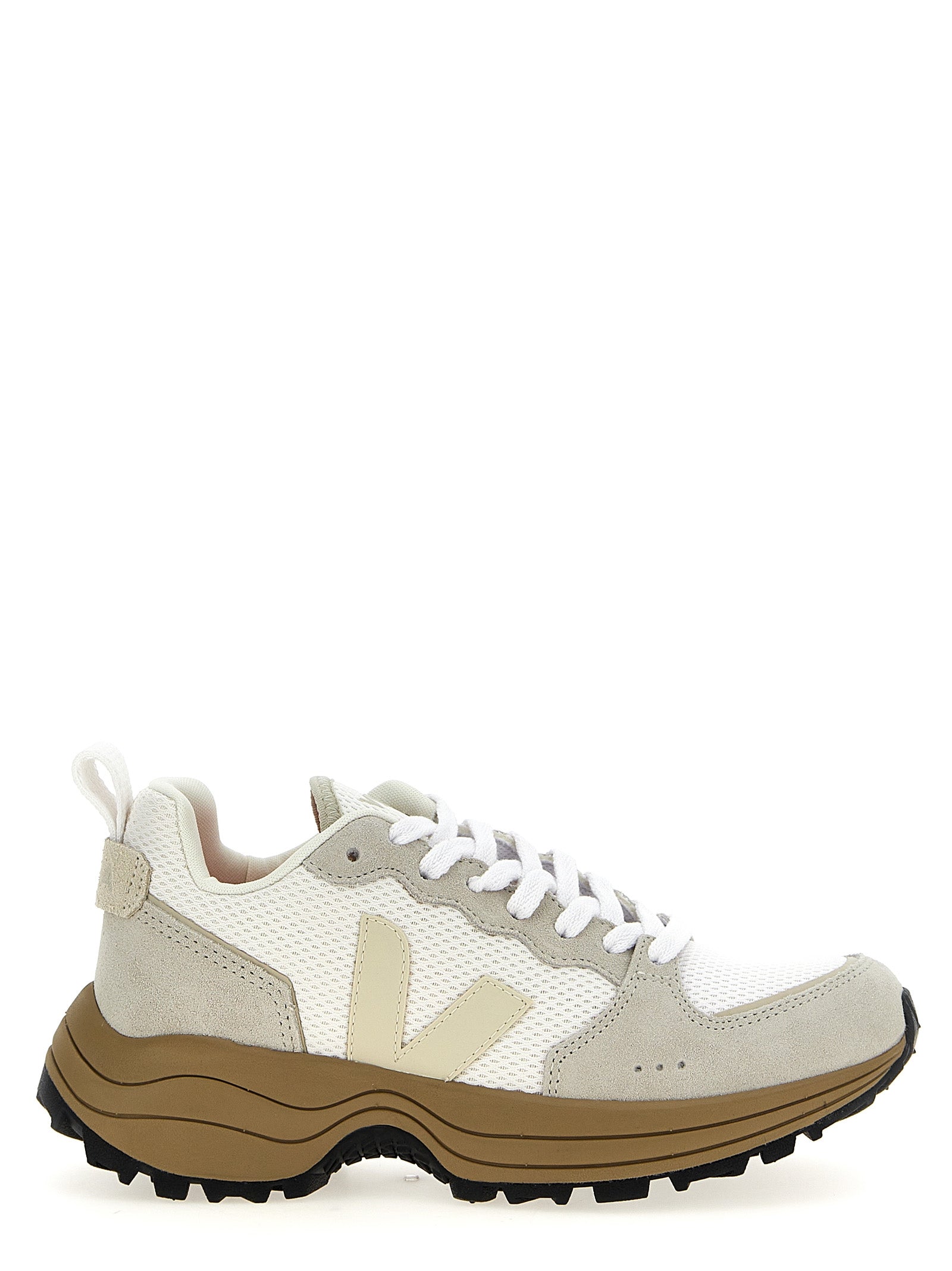 Beige Recycled Polyester Athletic Sneakers