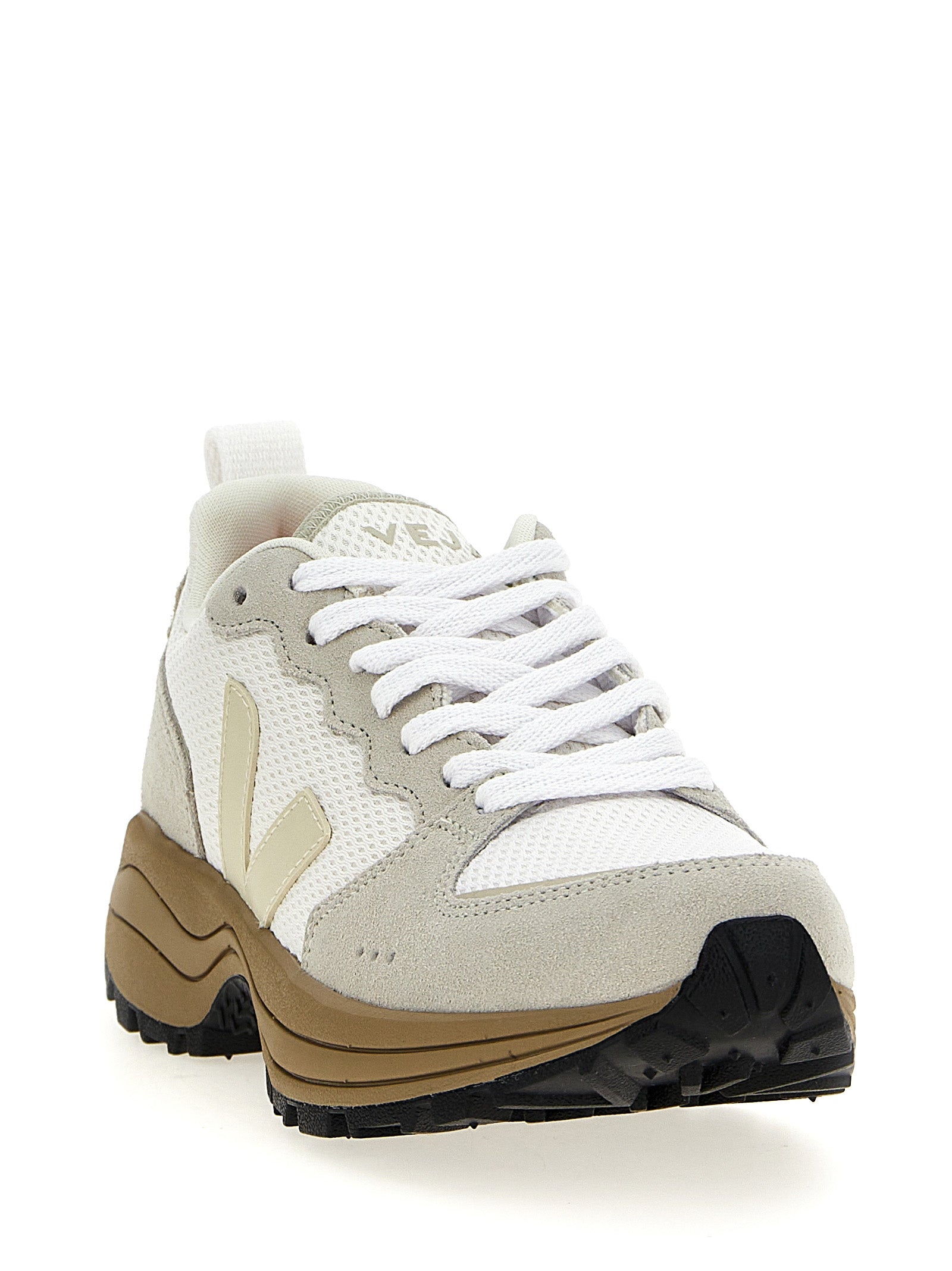 Beige Recycled Polyester Athletic Sneakers