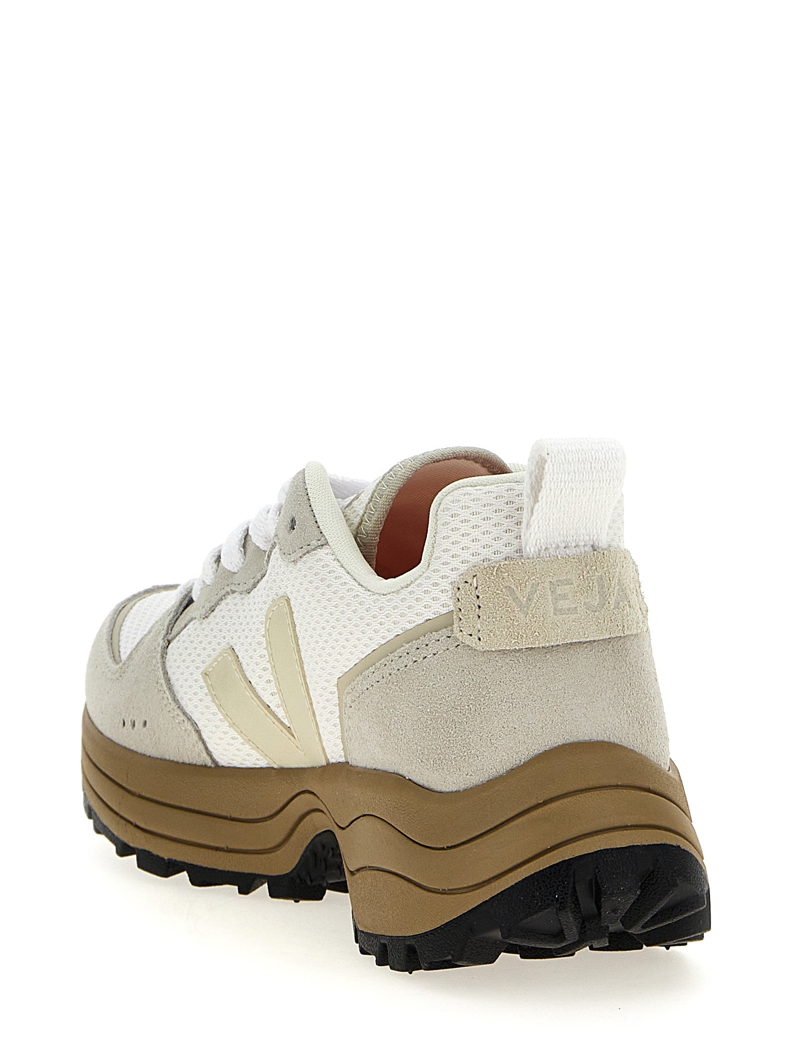 Beige Recycled Polyester Athletic Sneakers