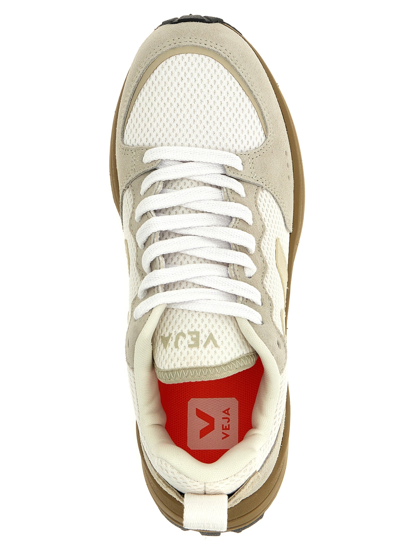 Beige Recycled Polyester Athletic Sneakers