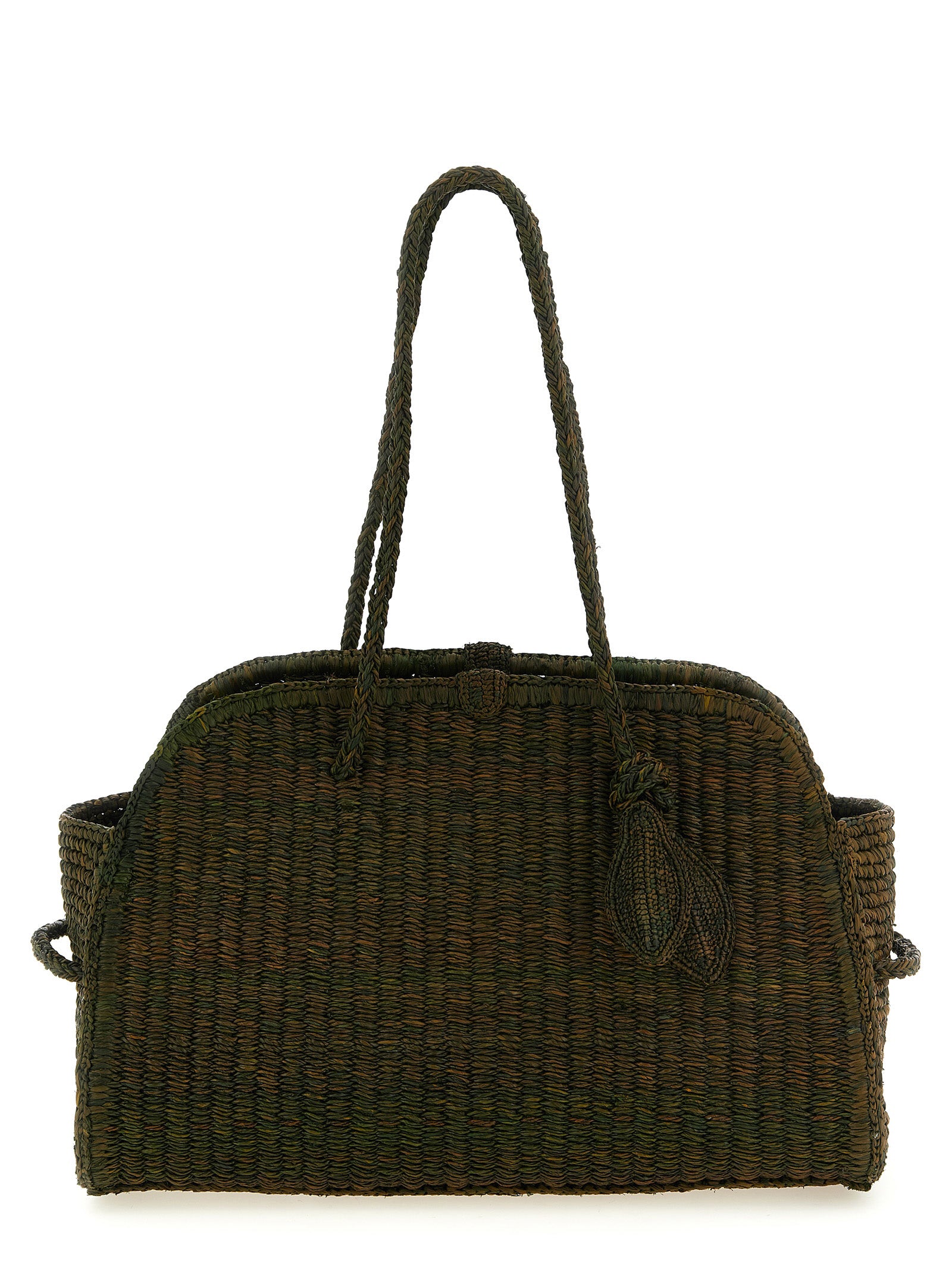 Bicolor Raffia Tote Bag