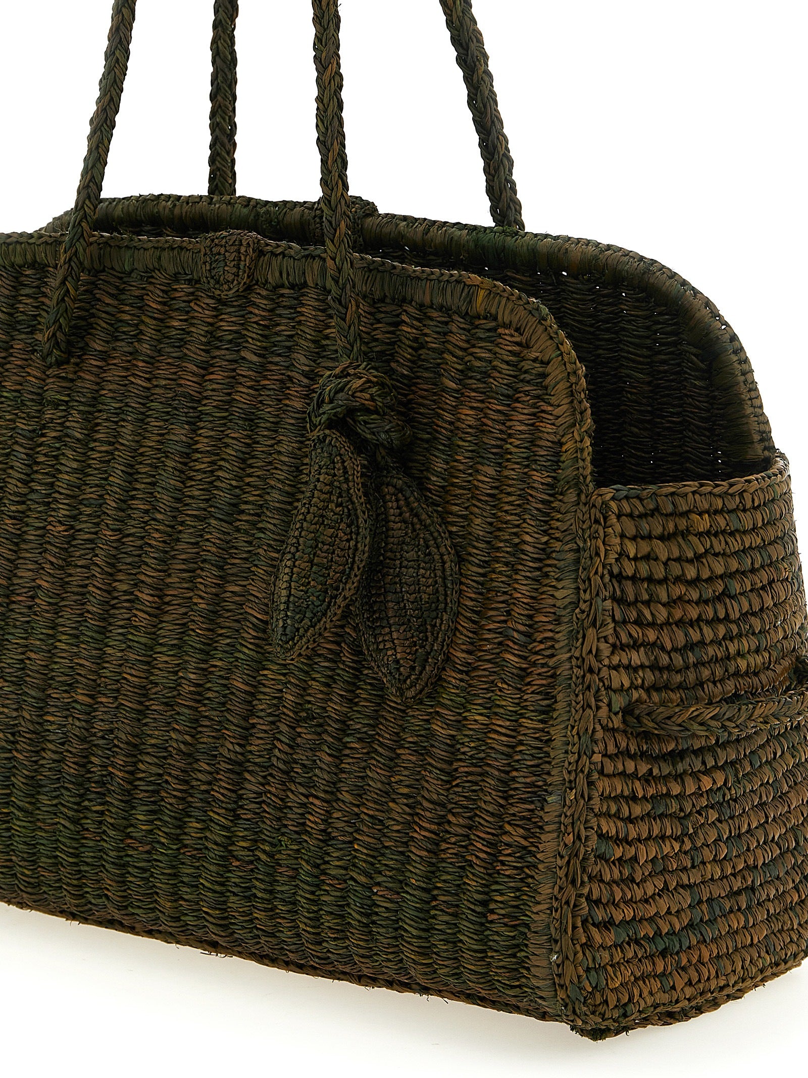 Bicolor Raffia Tote Bag
