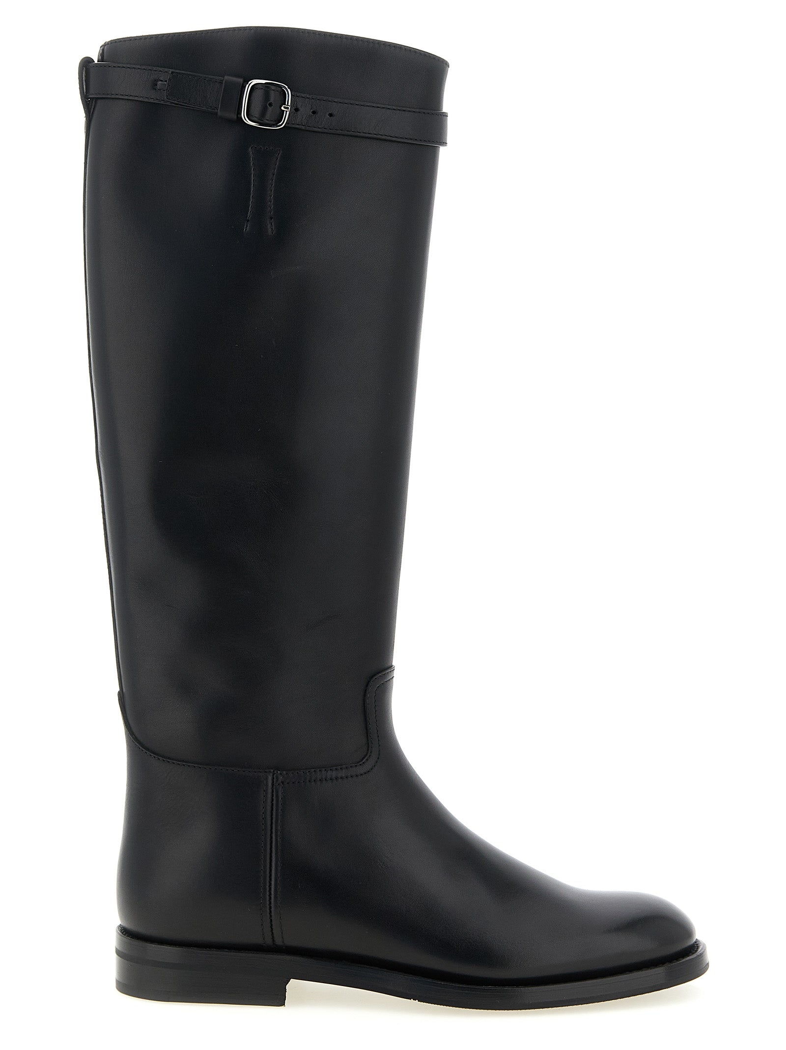 Black Calfskin Over The Knee