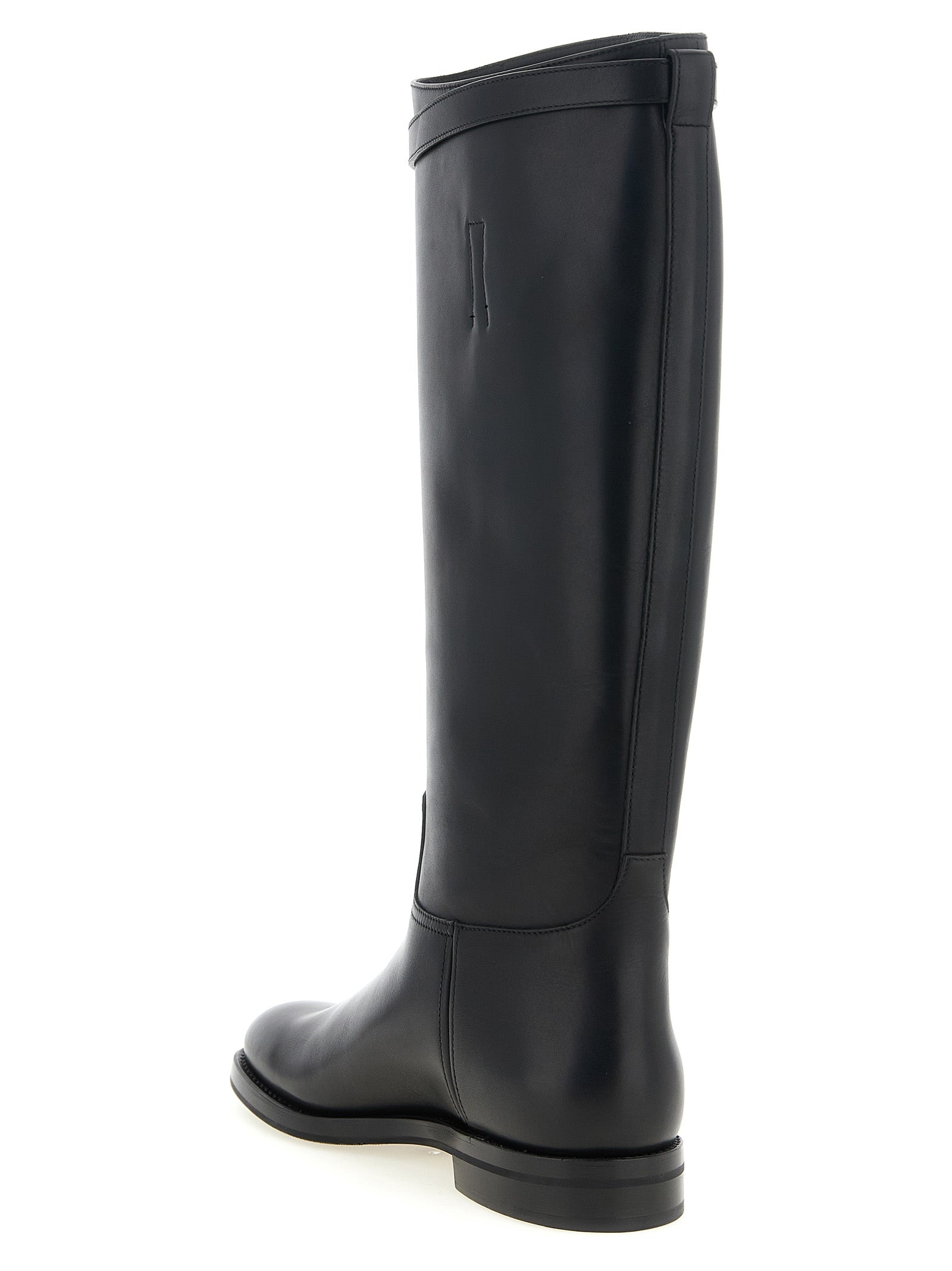 Black Calfskin Over The Knee