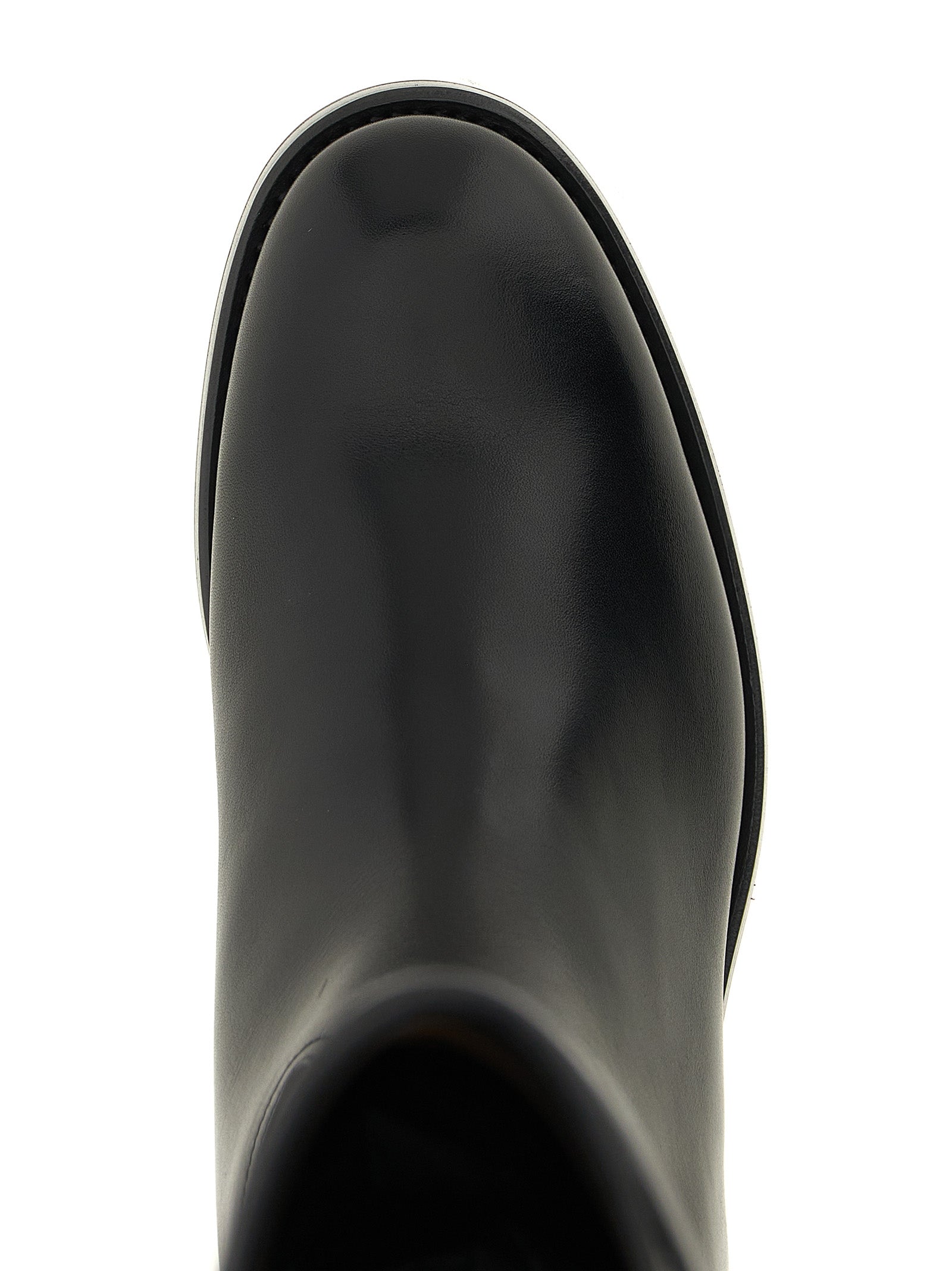 Black Calfskin Over The Knee