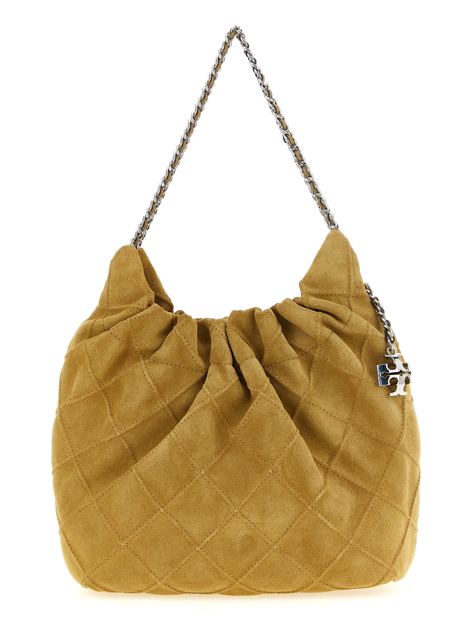 Beige Calfskin Shoulder Bag