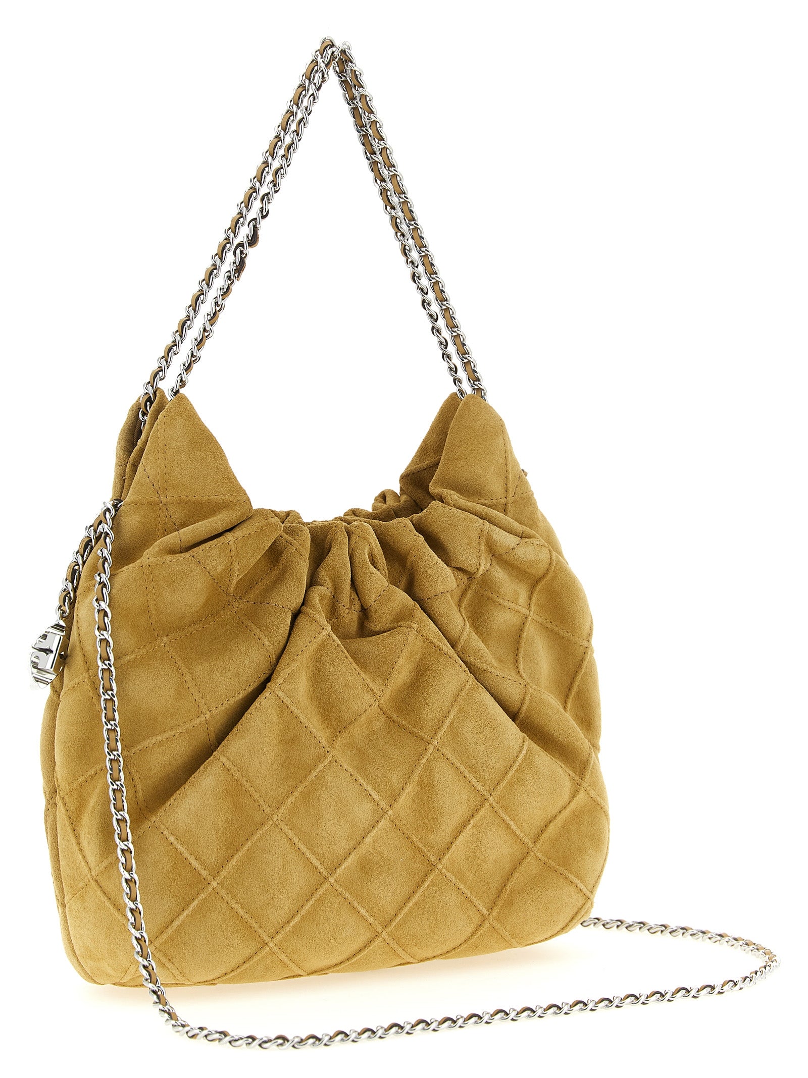 Beige Calfskin Shoulder Bag