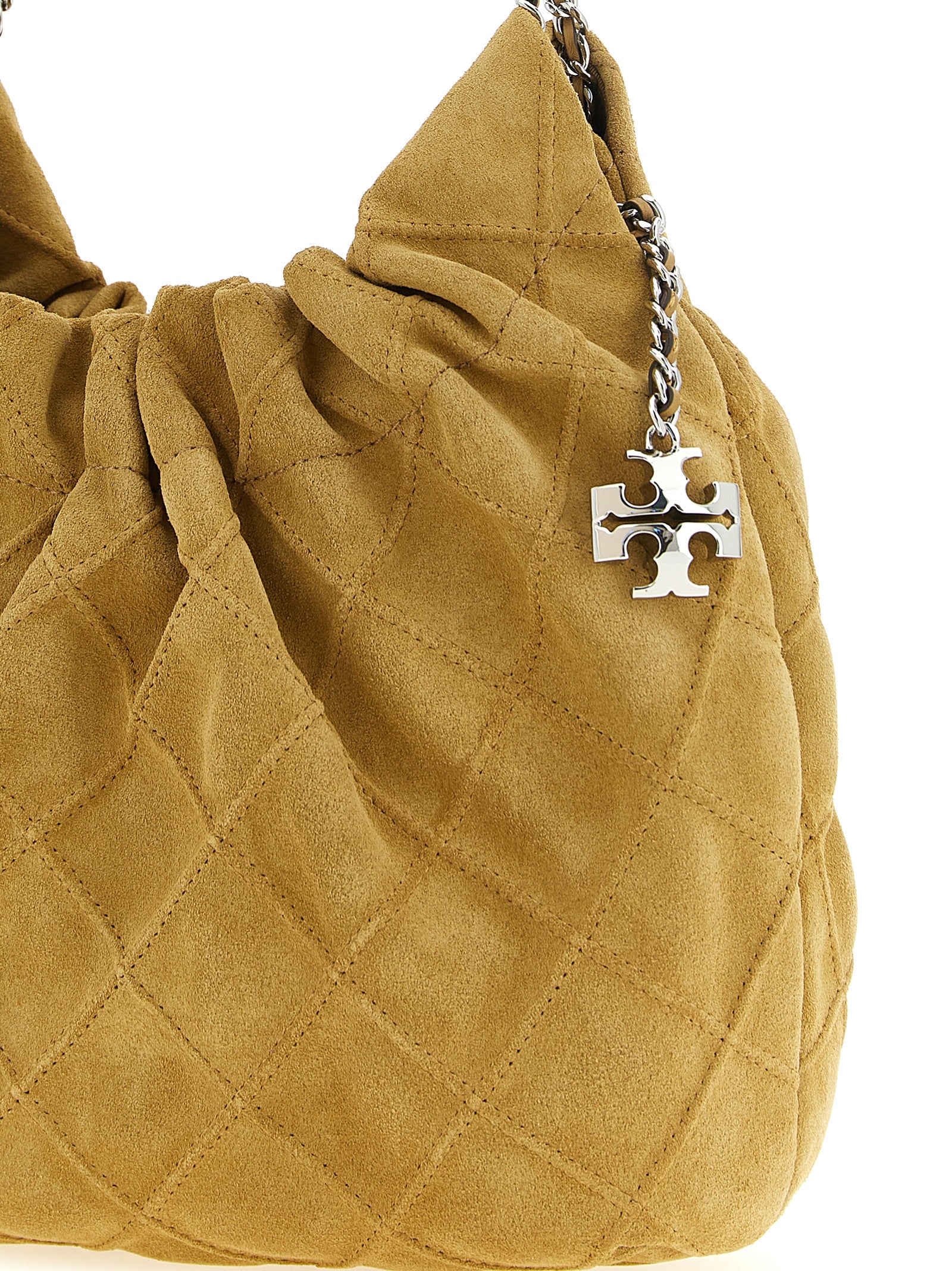 Beige Calfskin Shoulder Bag