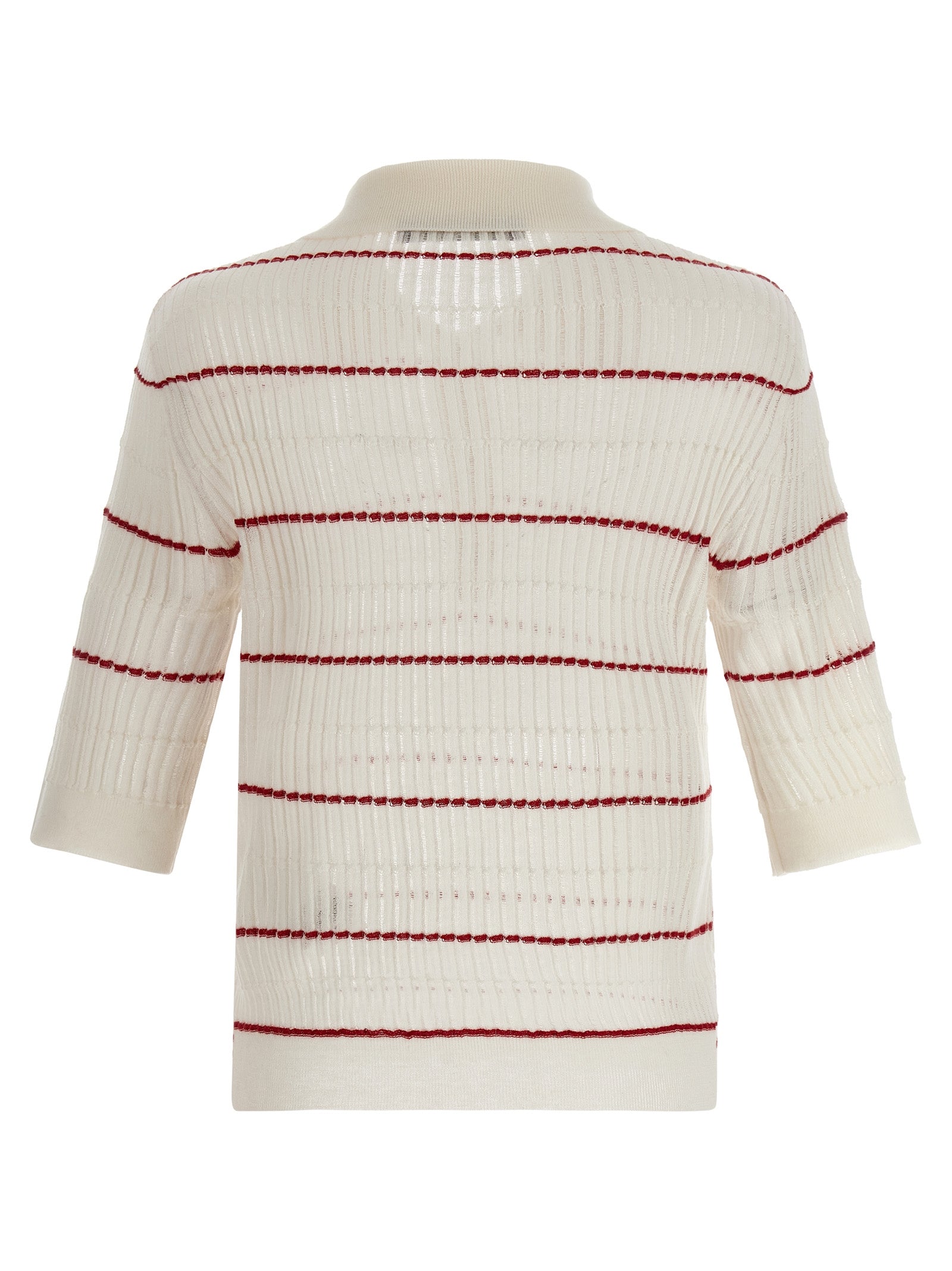 White Silk Polo Shirt