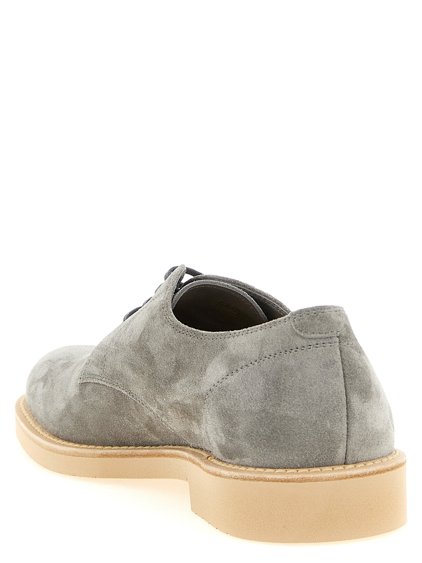 Gray Leather Oxfords And Derbies