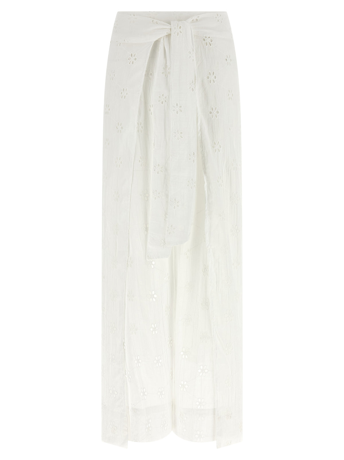 White Cotton Casual Pants
