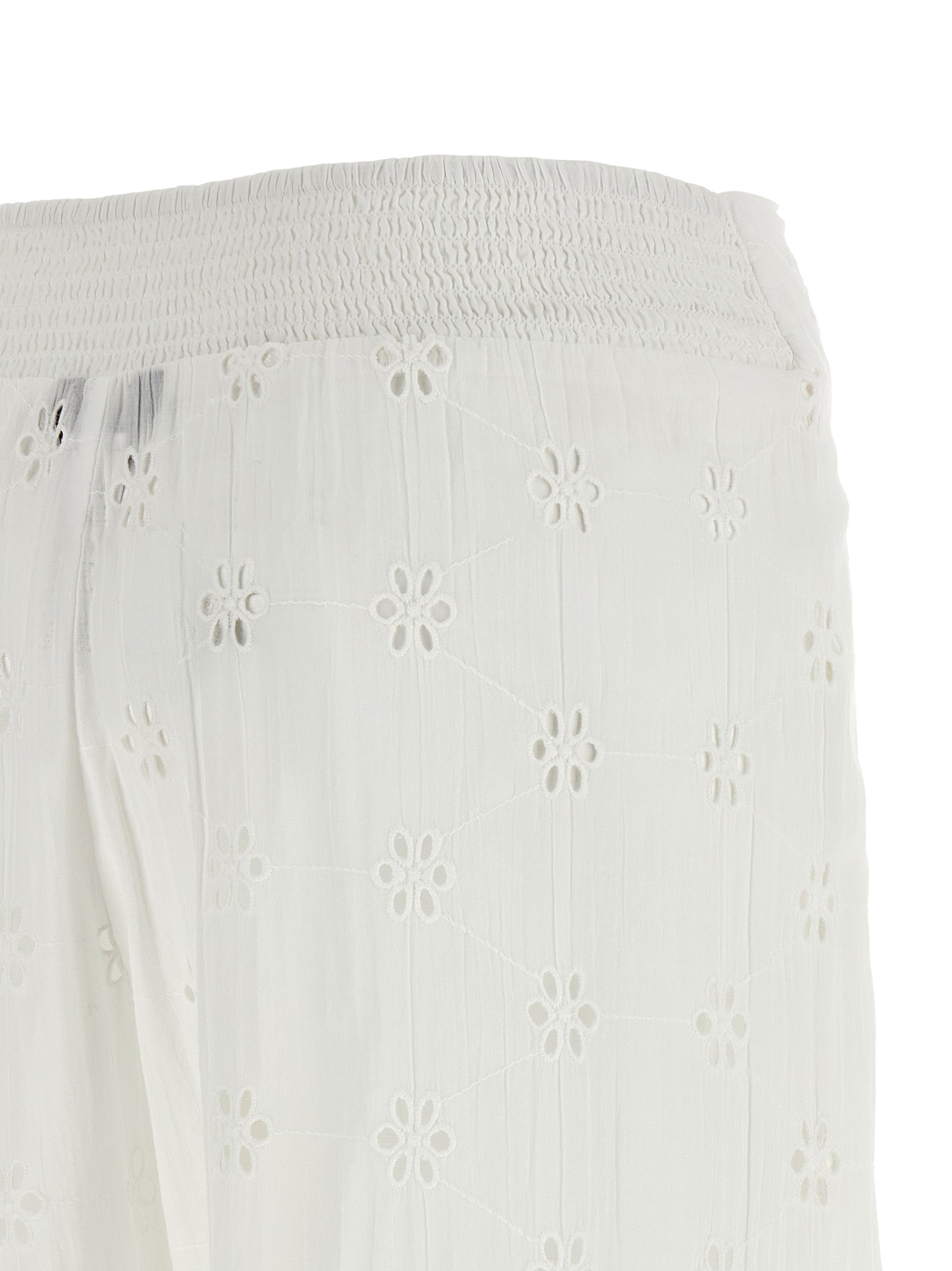 White Cotton Casual Pants