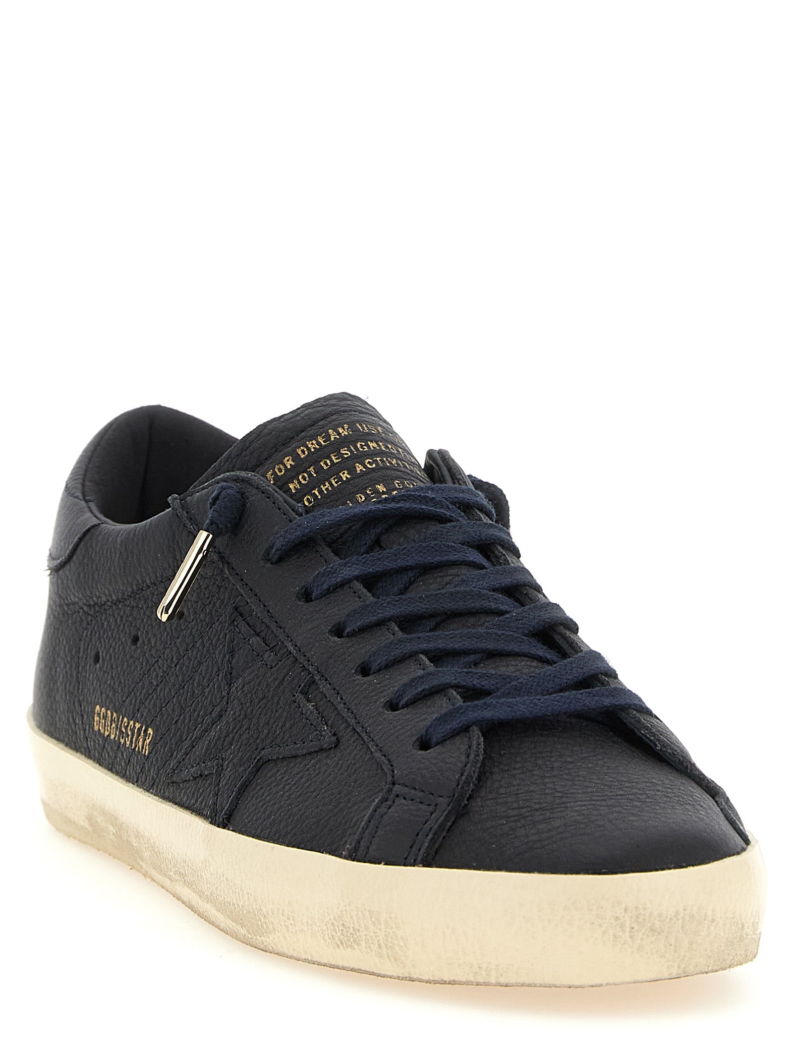 Blue Cowhide Low Top Sneakers