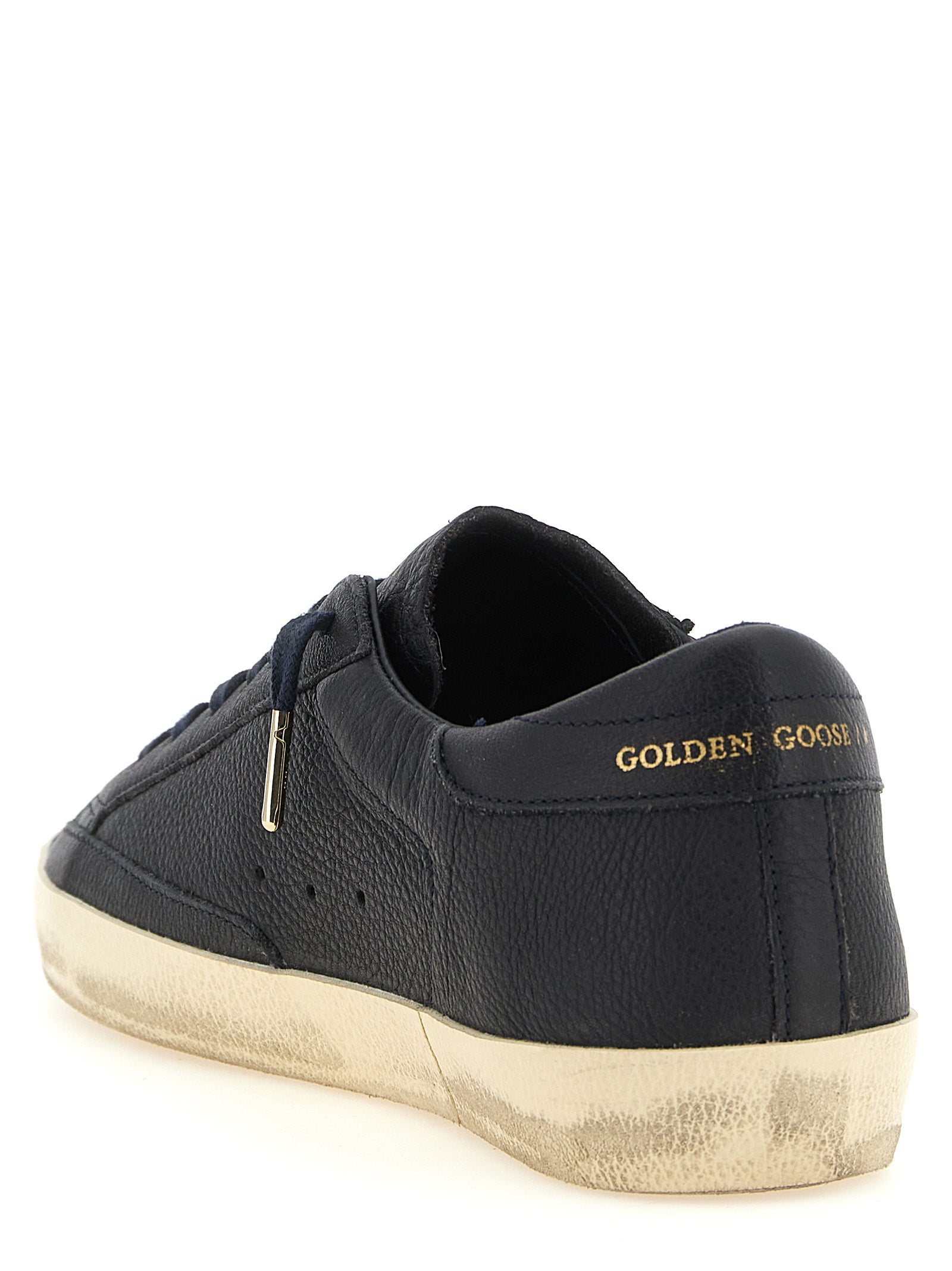 Blue Cowhide Low Top Sneakers