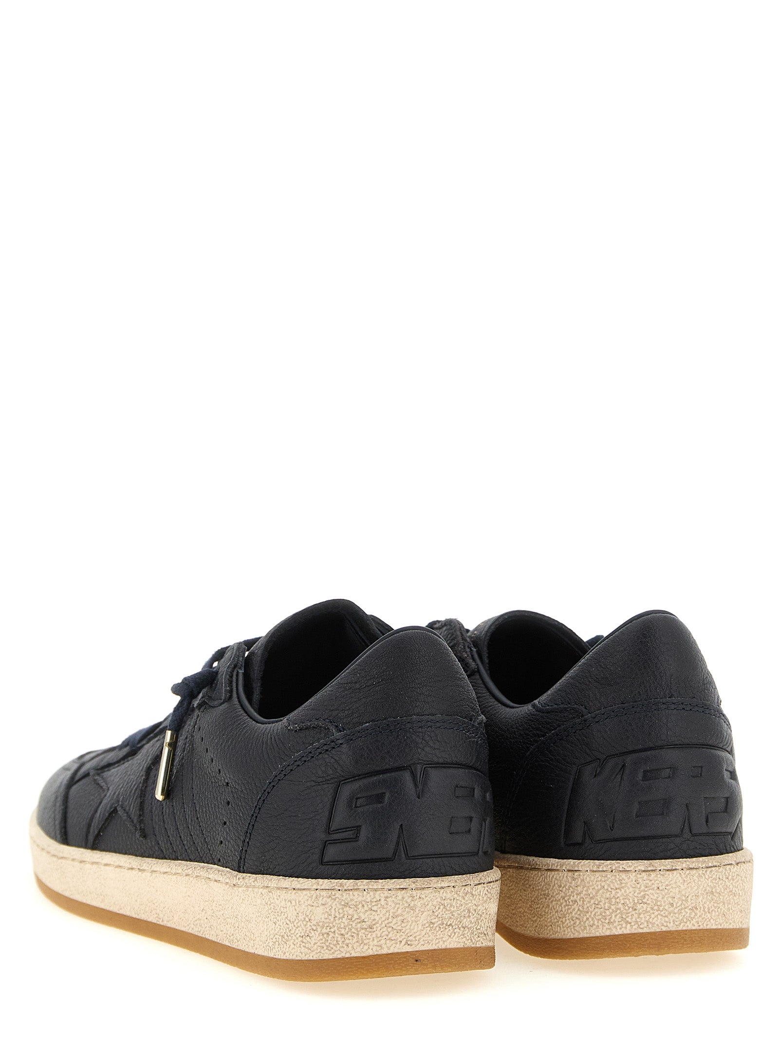 Blue Cowhide Low Top Sneakers