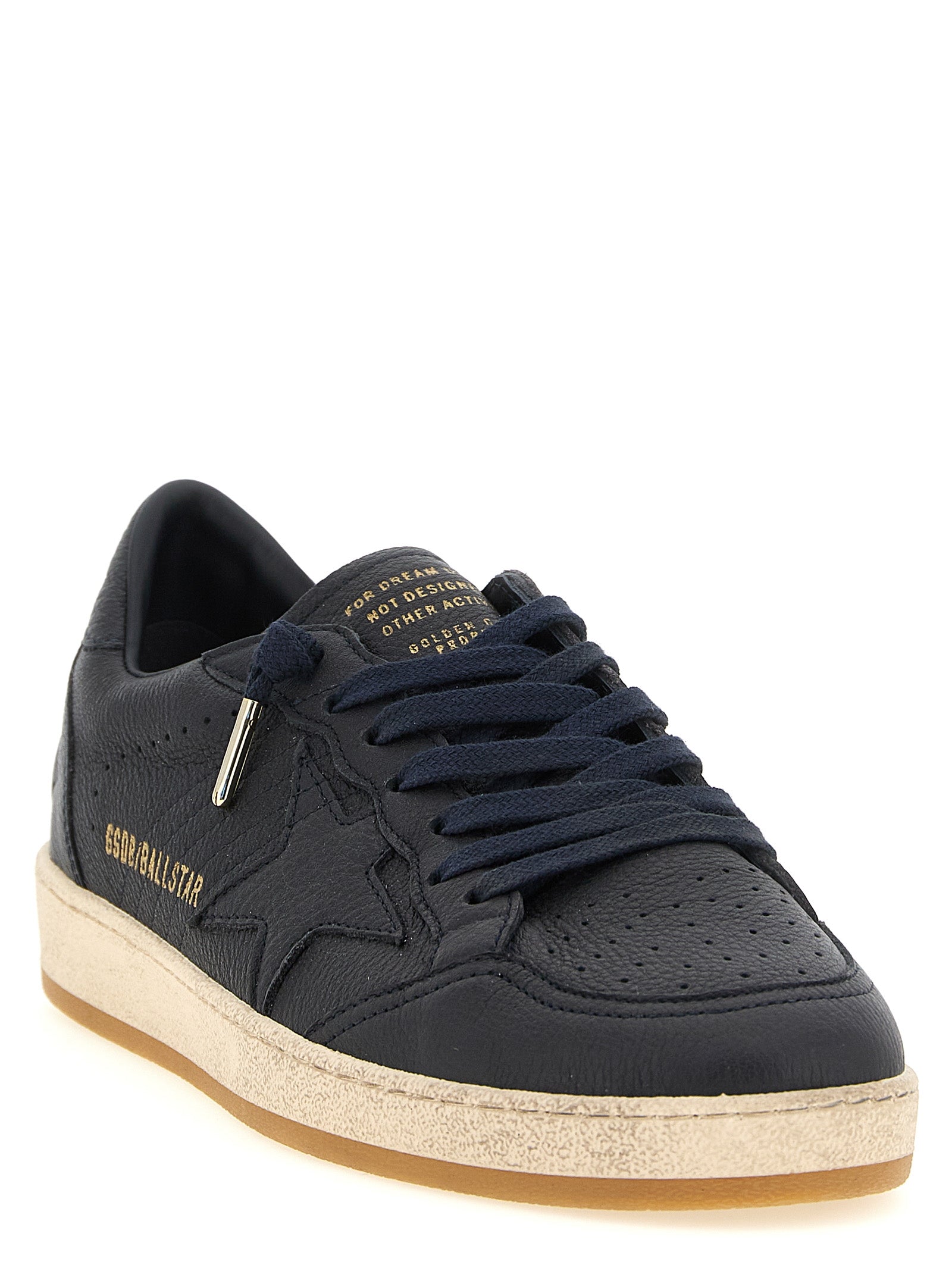 Blue Cowhide Low Top Sneakers