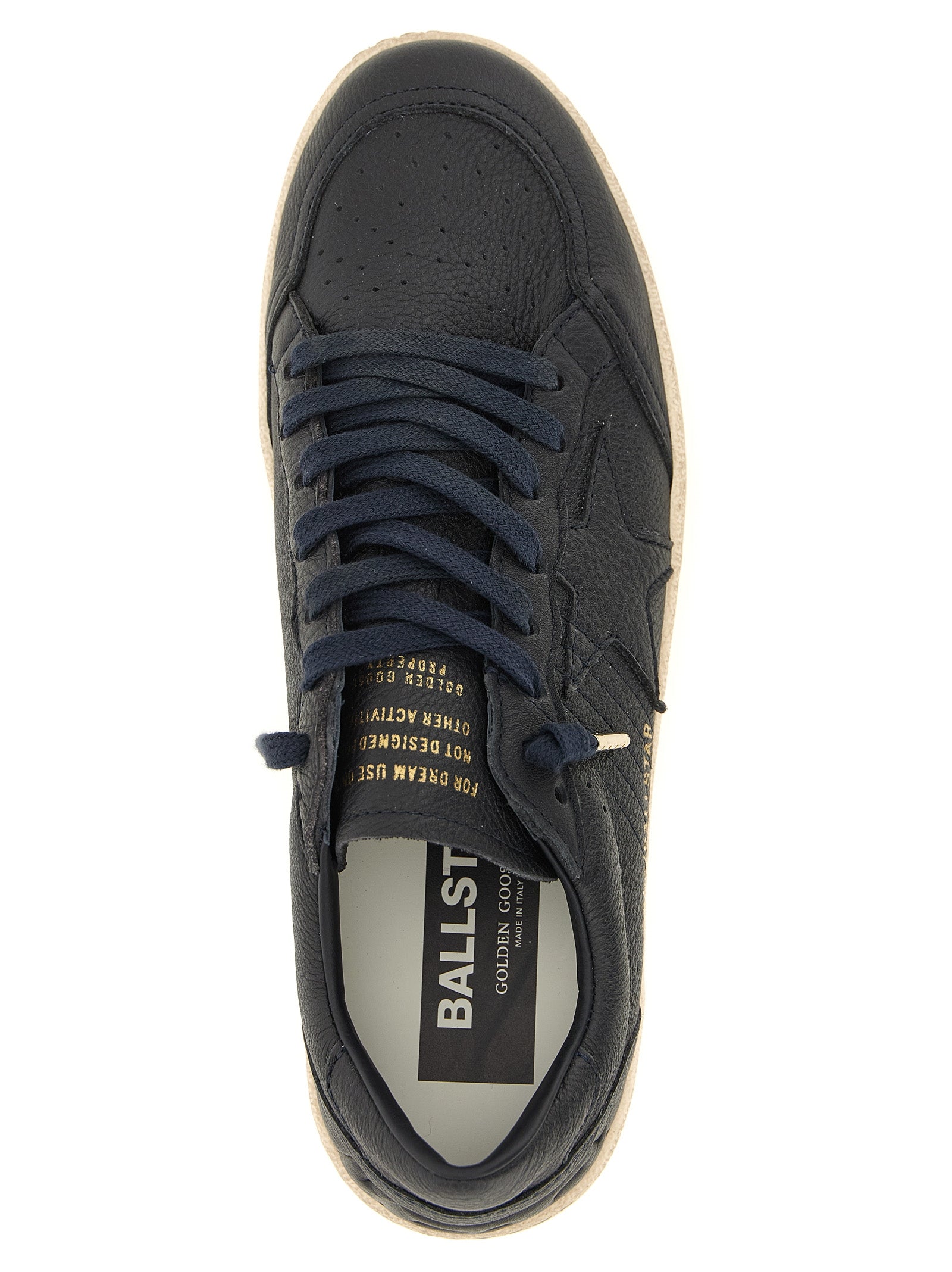Blue Cowhide Low Top Sneakers
