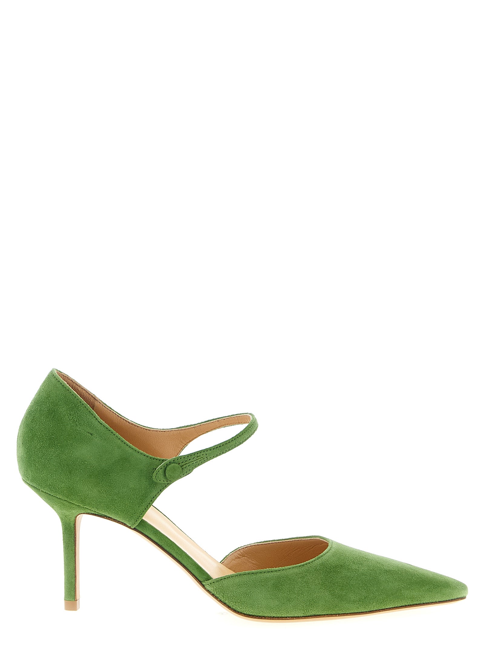 Bicolor Goatskin Mid Heel Pumps