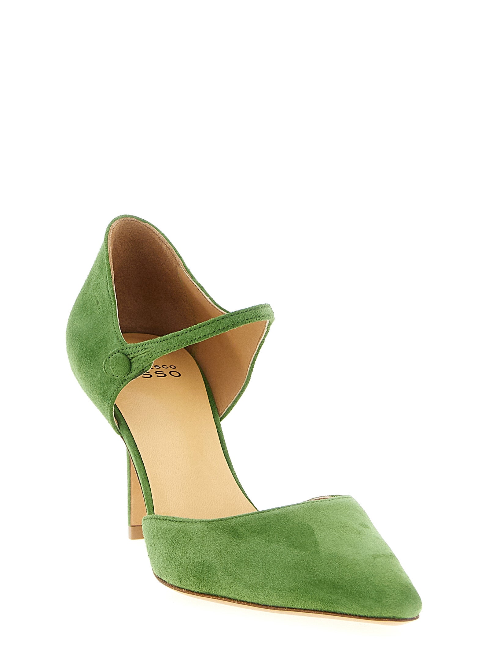 Bicolor Goatskin Mid Heel Pumps