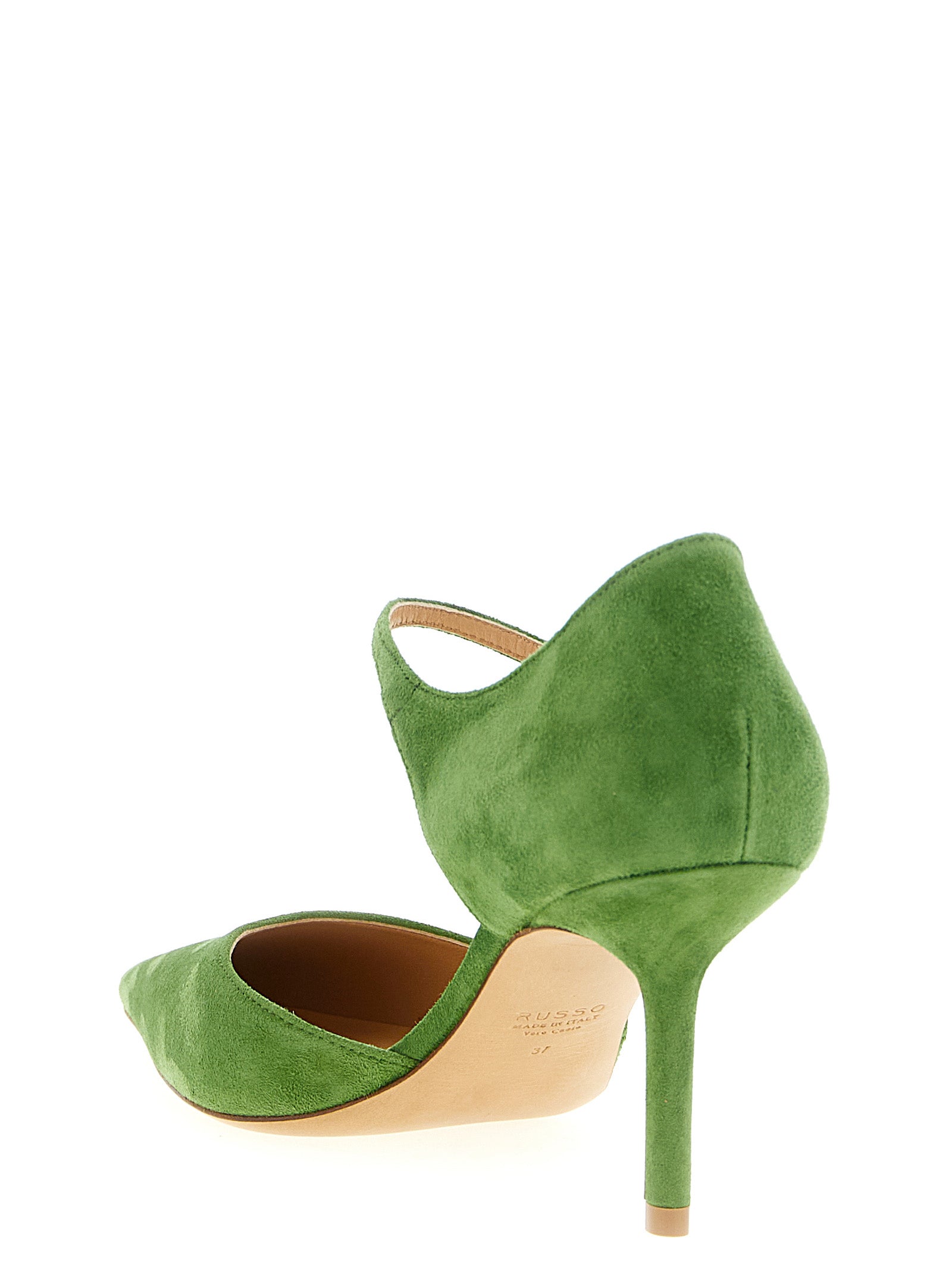 Bicolor Goatskin Mid Heel Pumps