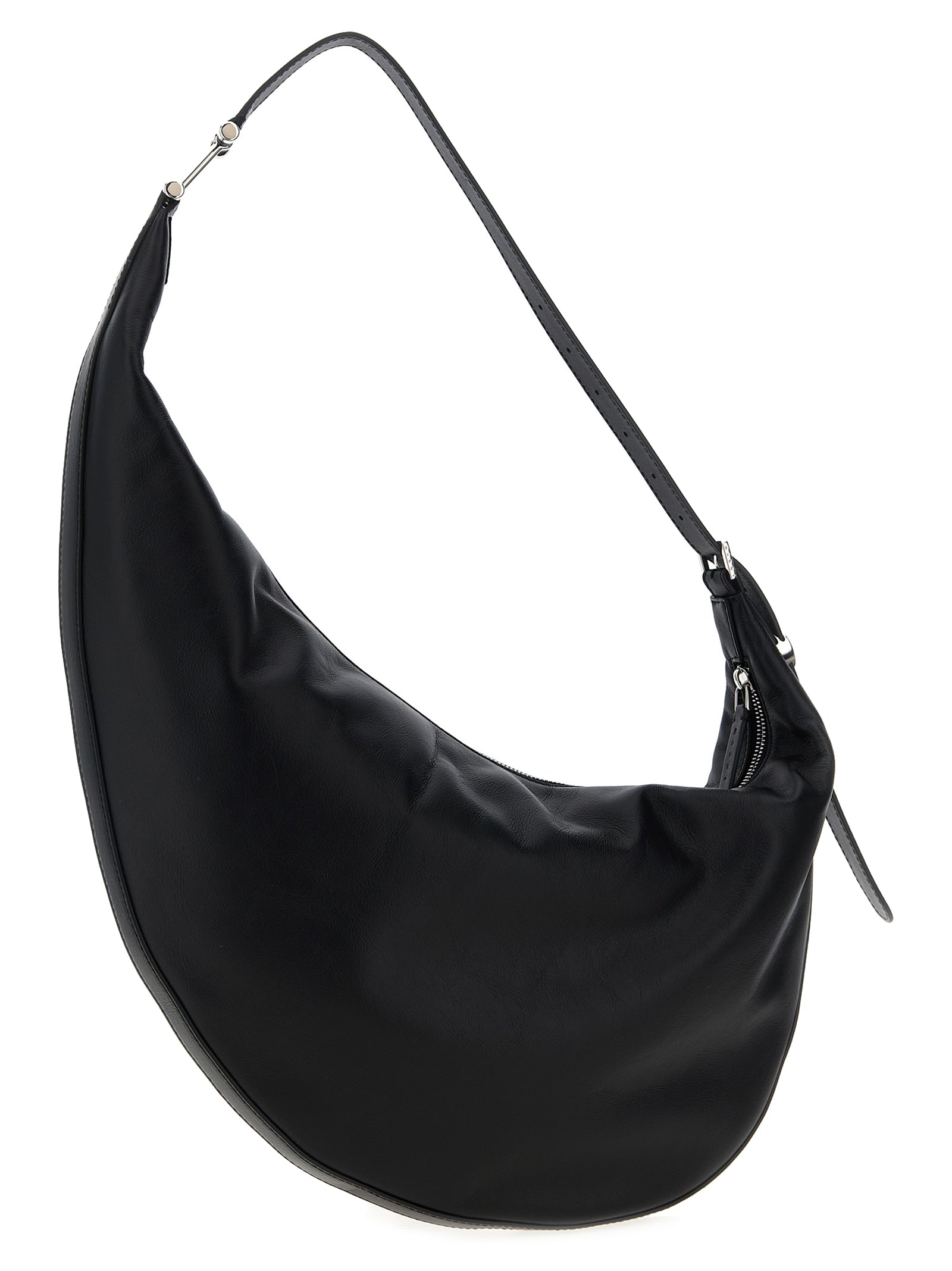 Black Calfskin Shoulder Bag