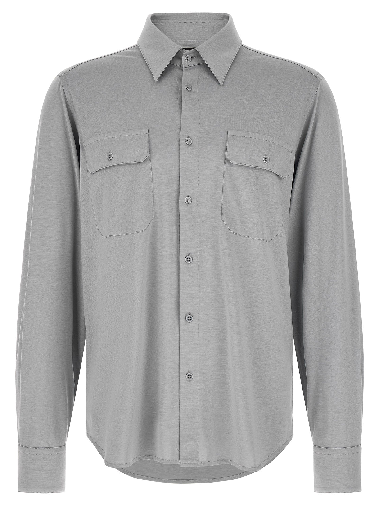 Gray Silk Blouse