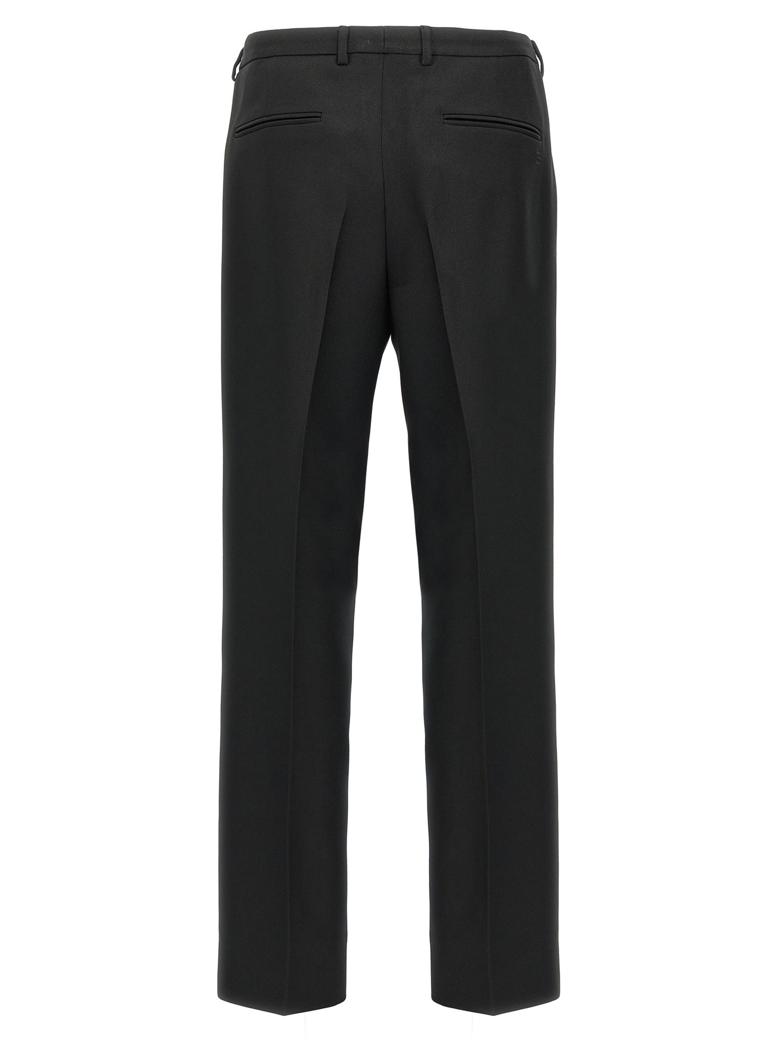 Black Polyester Casual Pants