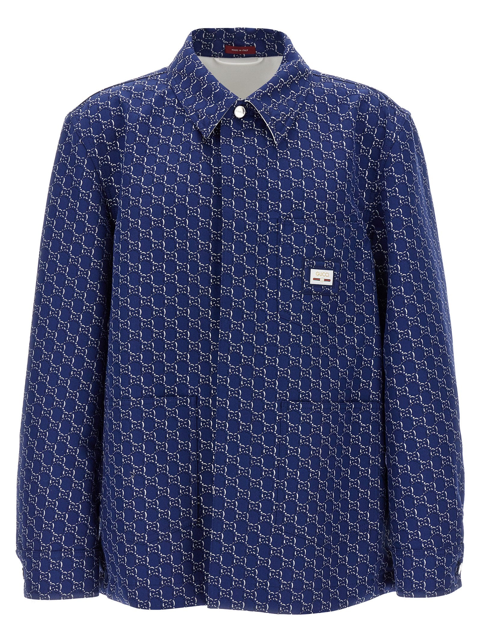 Blue Cotton Biker Jacket