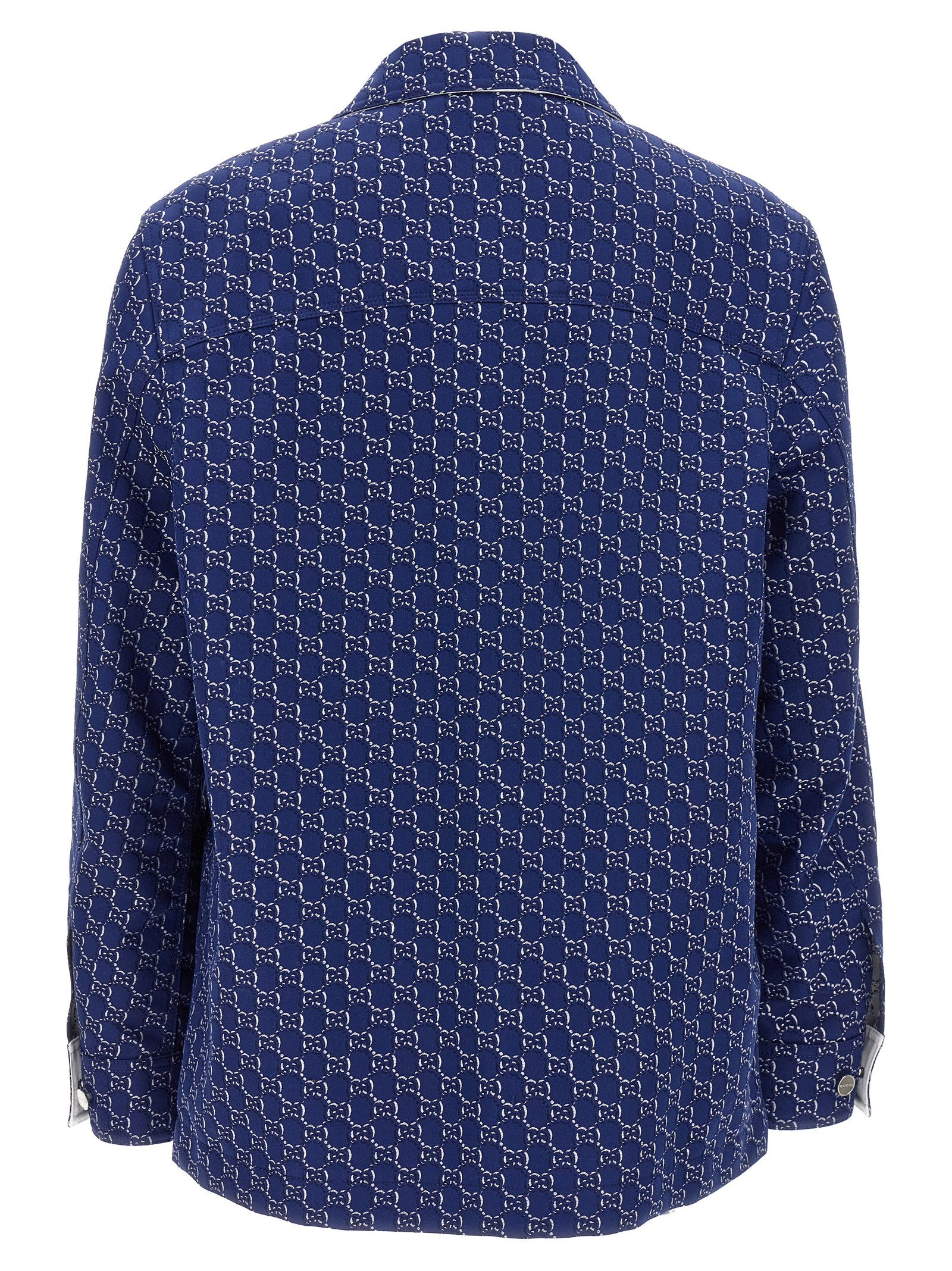 Blue Cotton Biker Jacket
