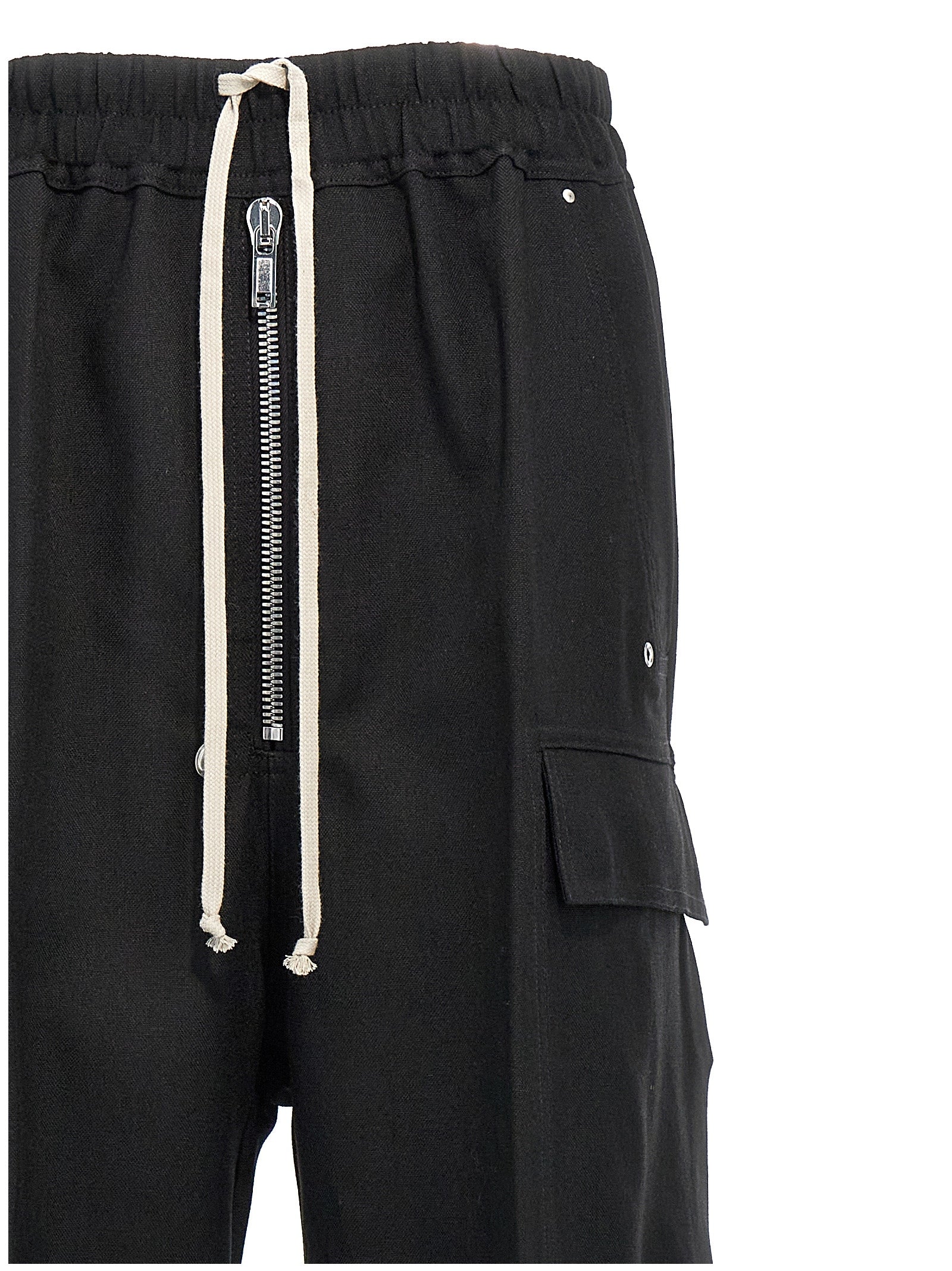 Black Wool Cargo Pants