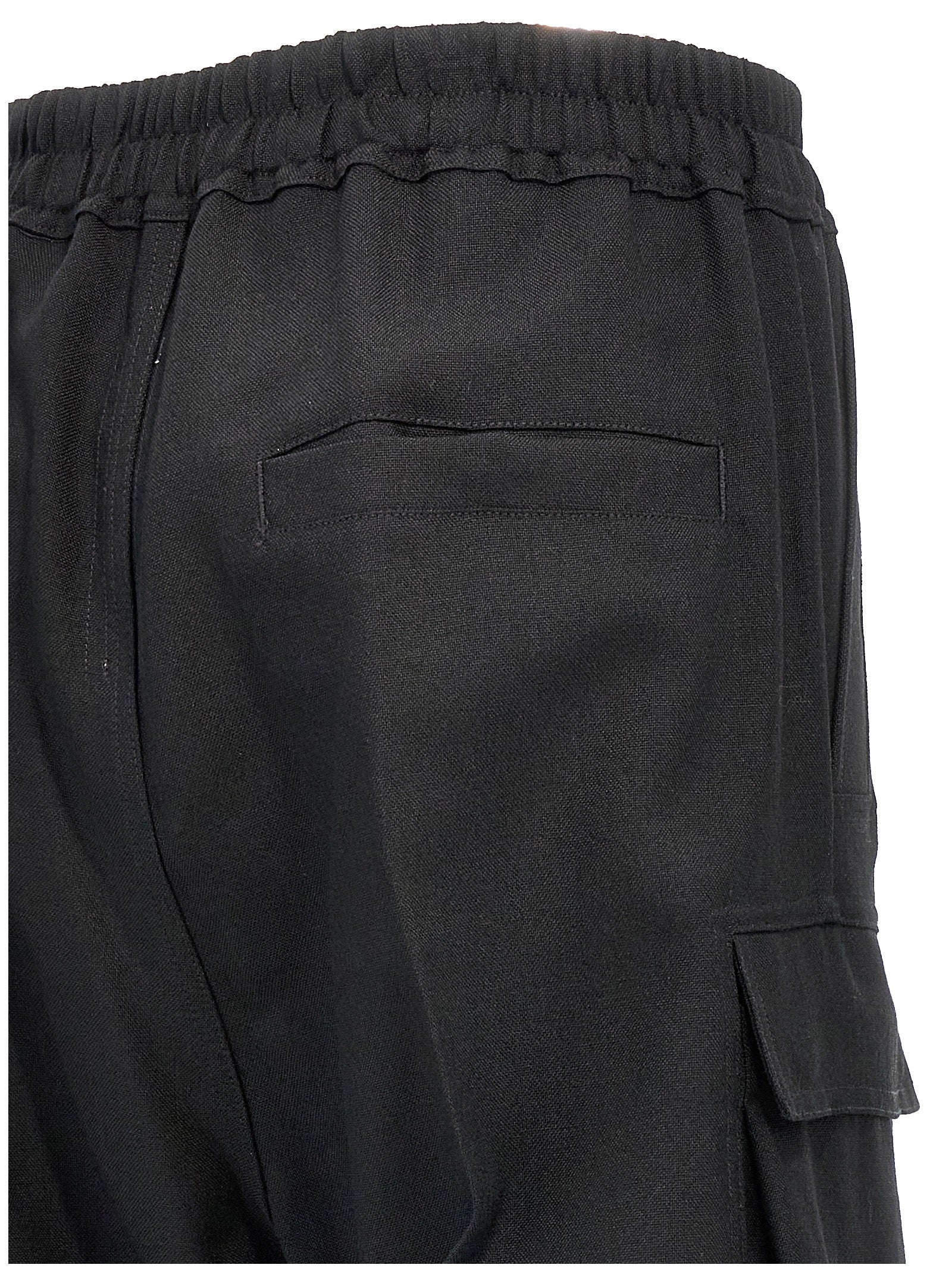 Black Wool Cargo Pants