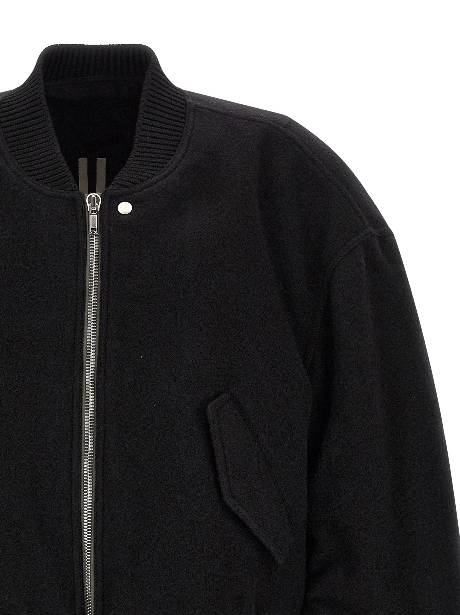 Black Virgin Wool Bomber
