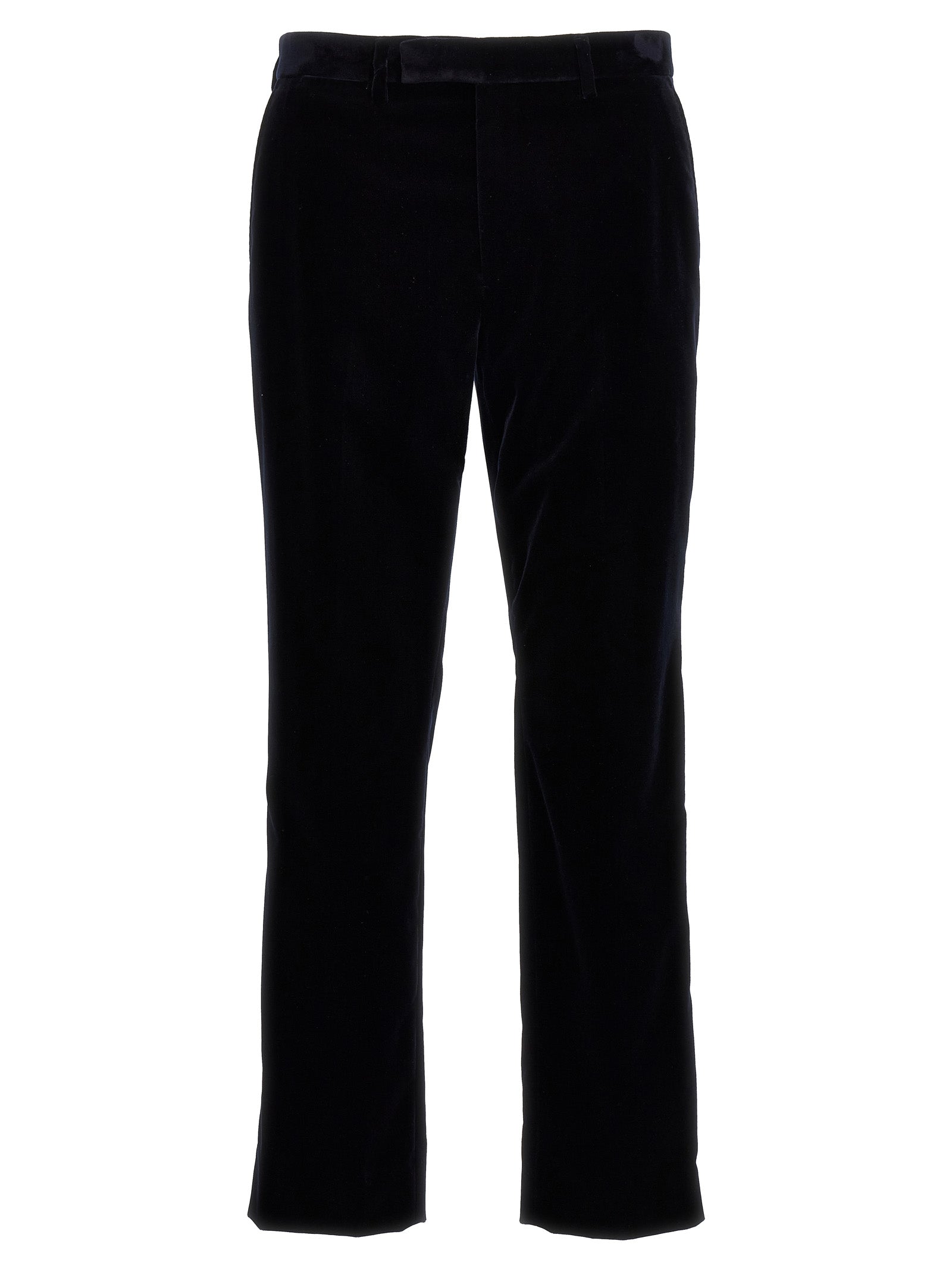 Blue Cotton Casual Pants