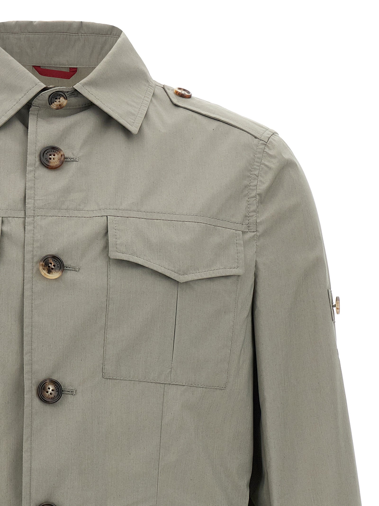 Bicolor Cotton Shell Jacket