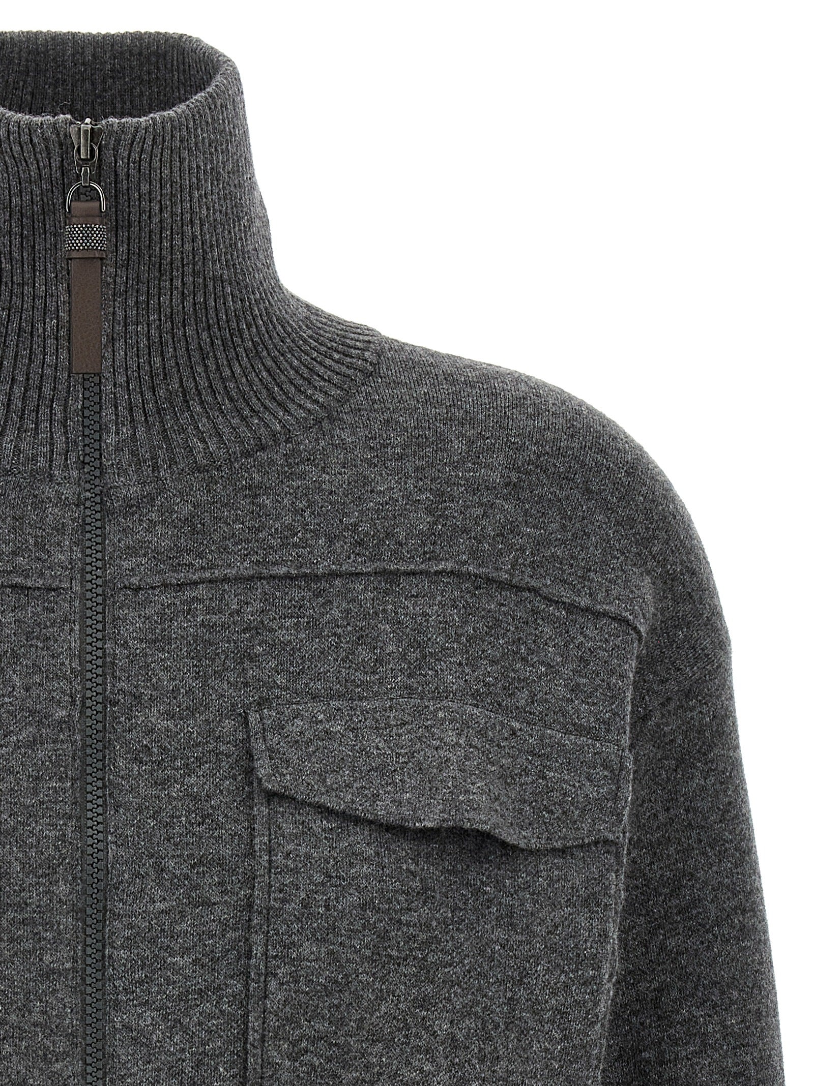 Gray Cashmere Cardigan