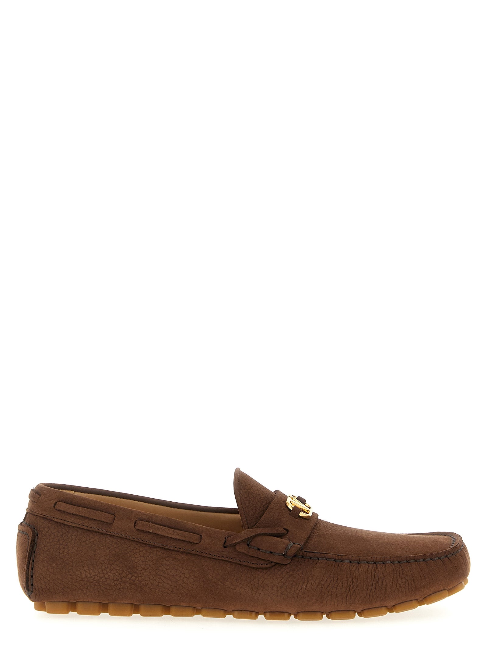 Brown Calfskin Slip-On Loafers