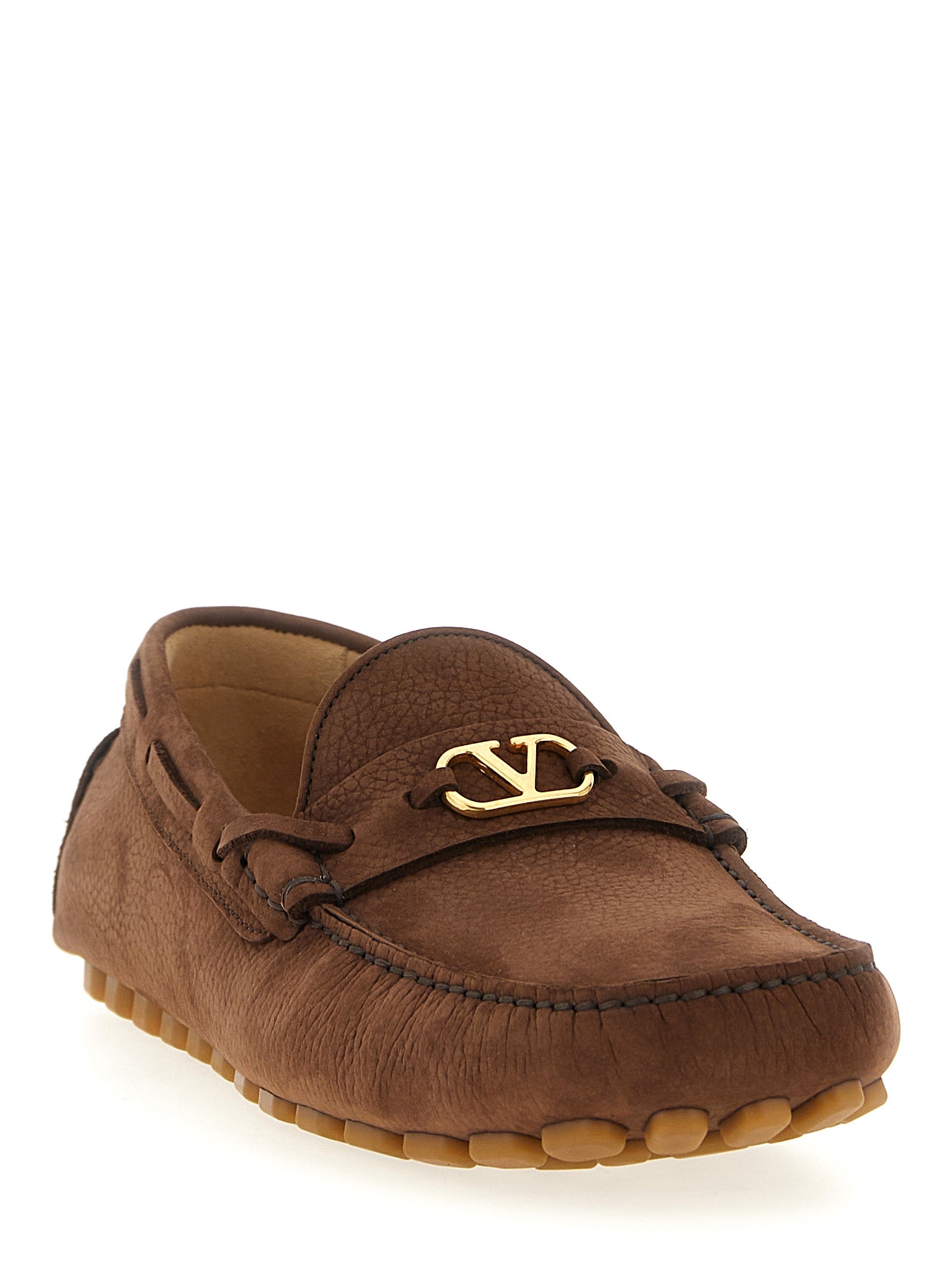 Brown Calfskin Slip-On Loafers