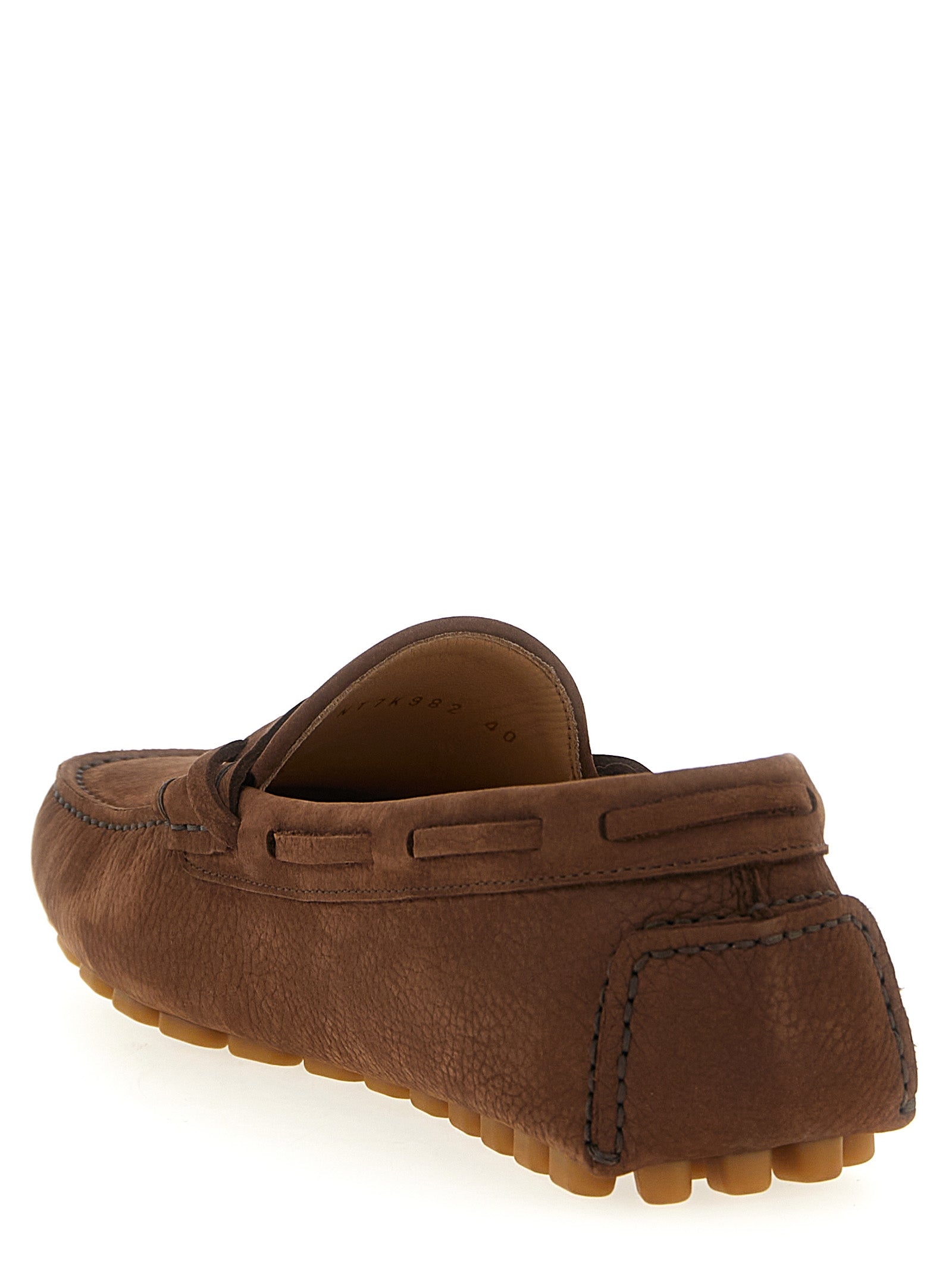 Brown Calfskin Slip-On Loafers