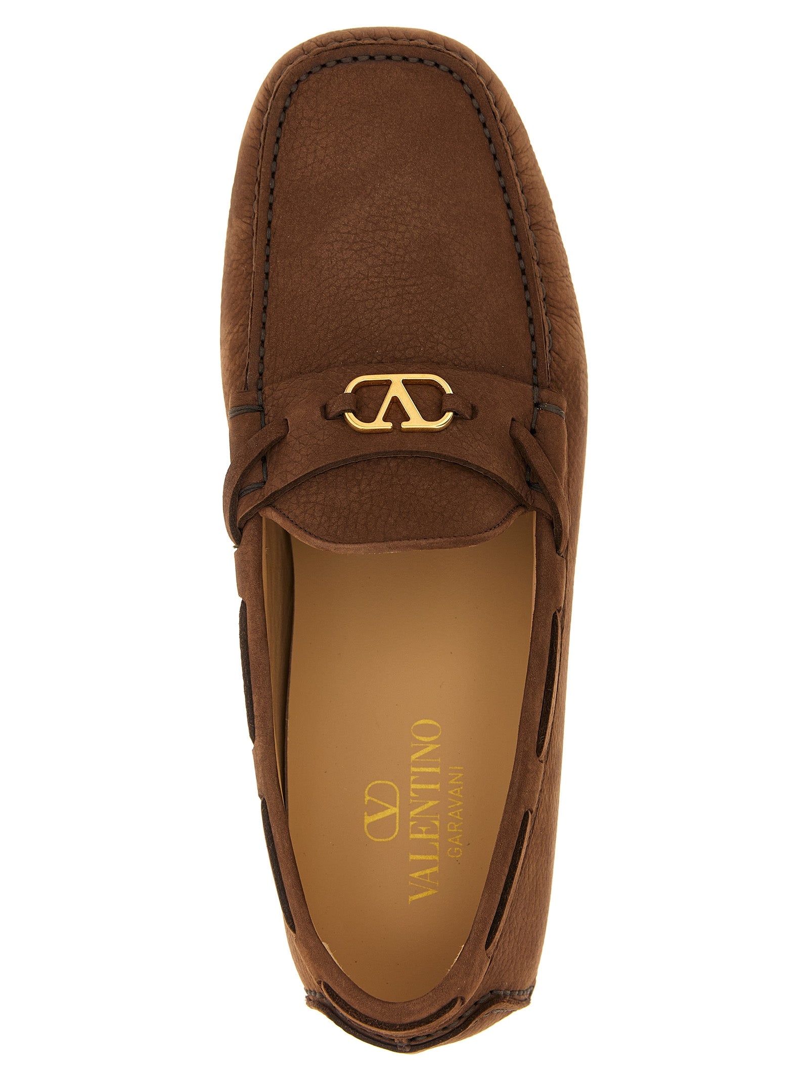 Brown Calfskin Slip-On Loafers