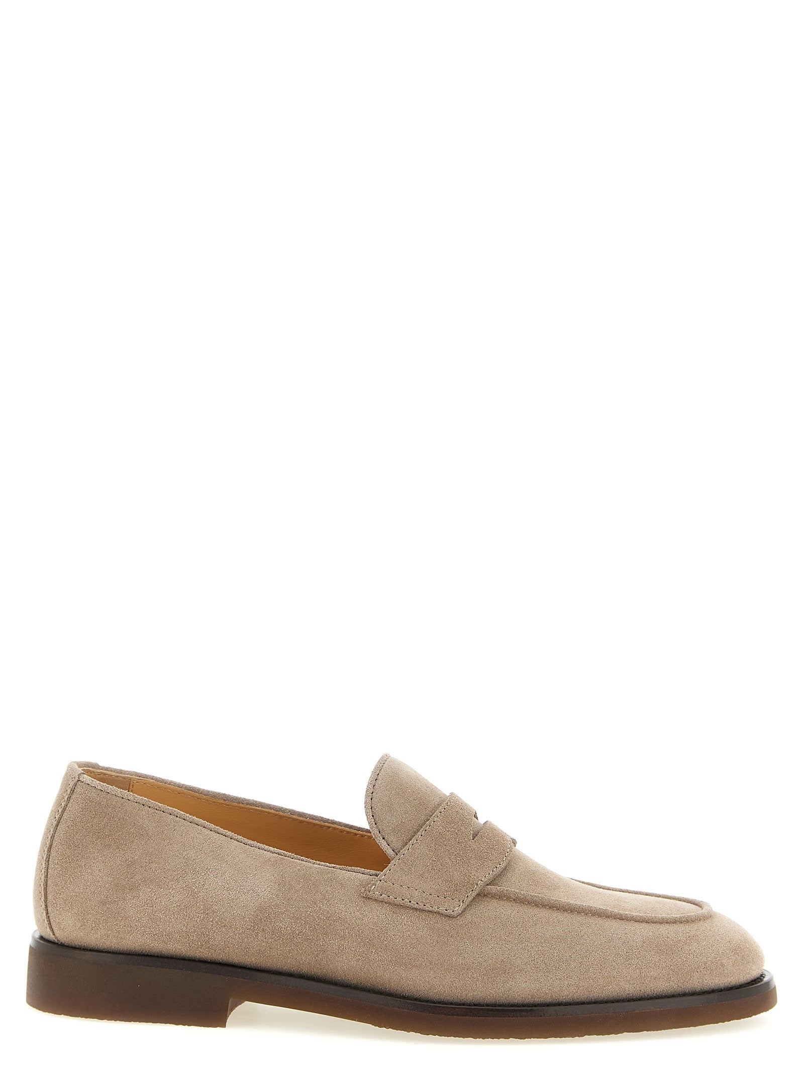 Gray Calfskin Slip-On Loafers