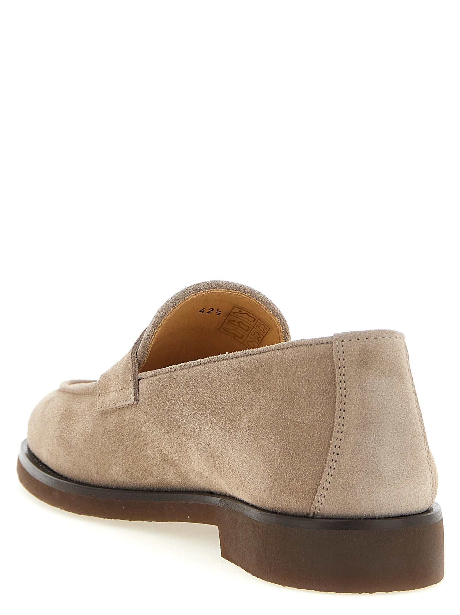 Gray Calfskin Slip-On Loafers