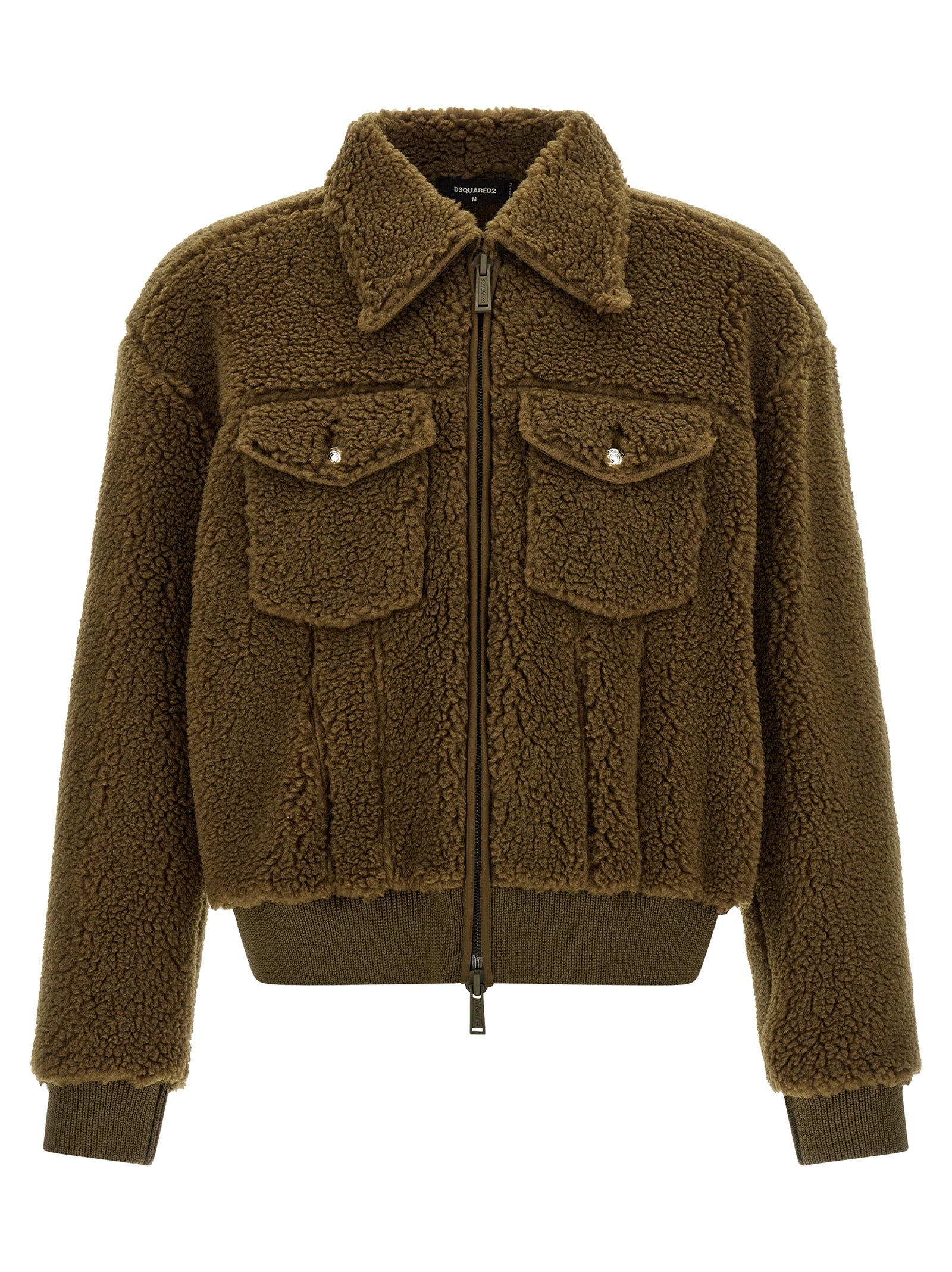 Brown Polyester Full-Length Jacket