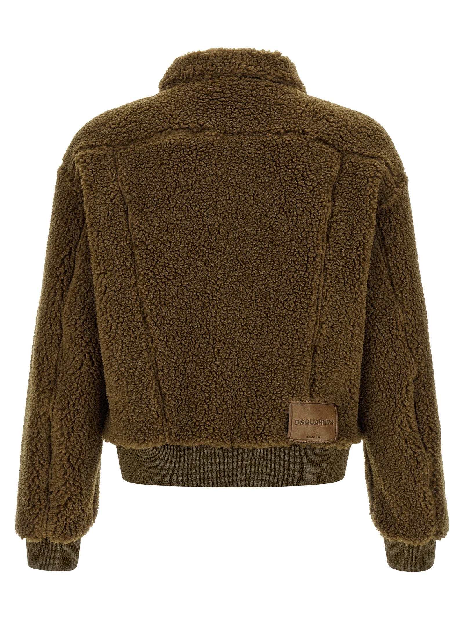 Brown Polyester Full-Length Jacket