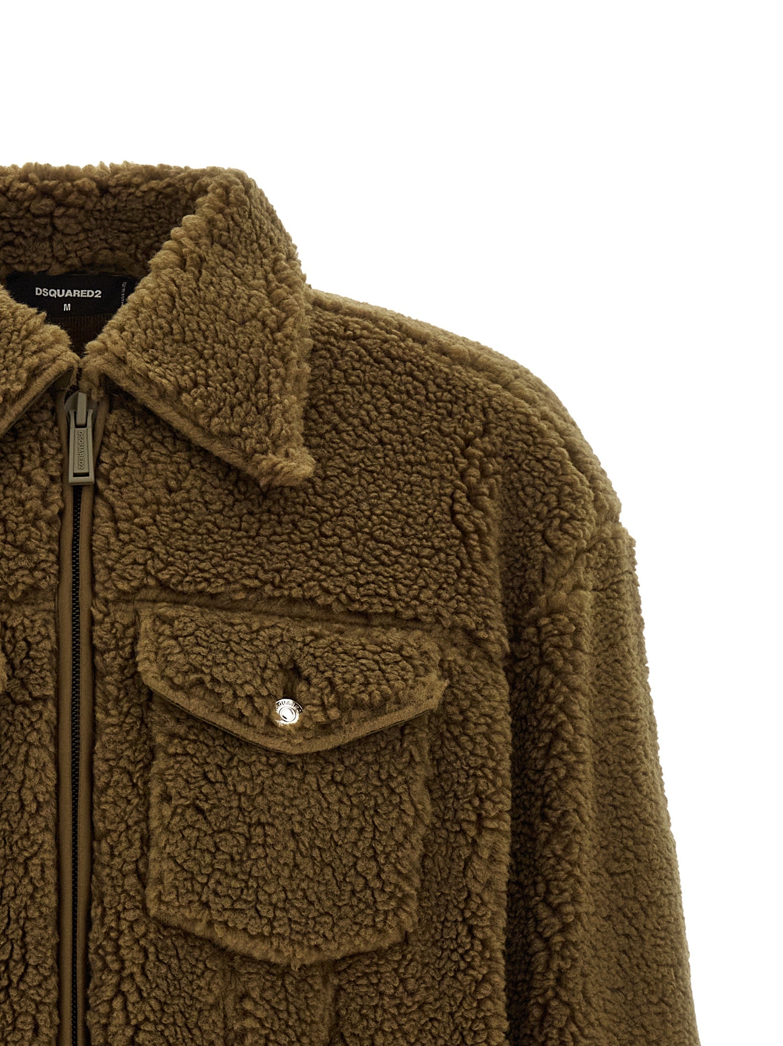Brown Polyester Full-Length Jacket