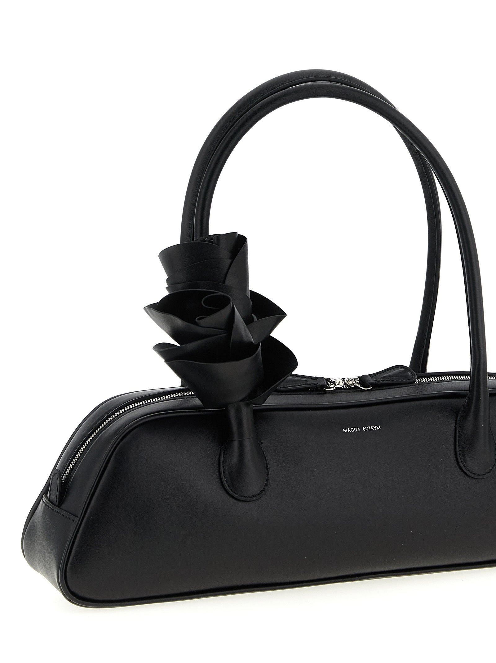 Black Calfskin Shoulder Bag