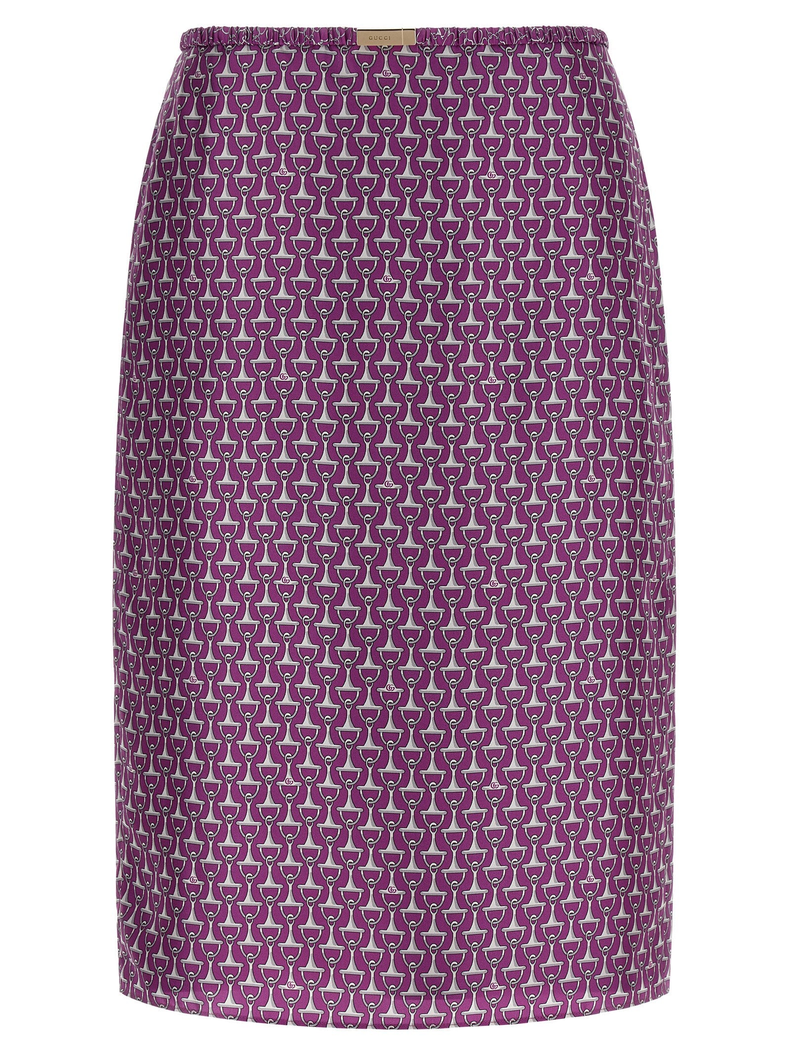 Purple Silk Midi Skirt