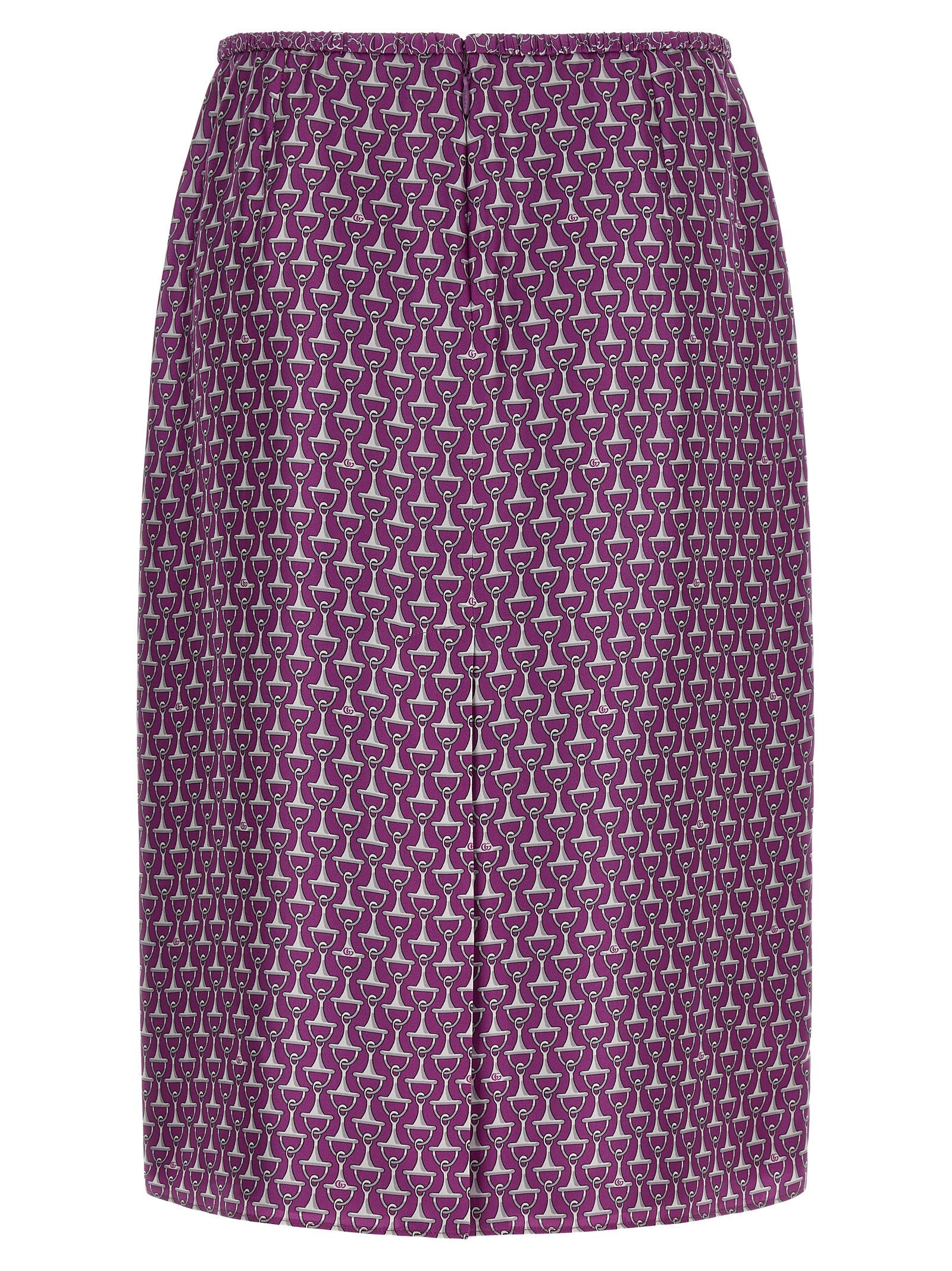 Purple Silk Midi Skirt